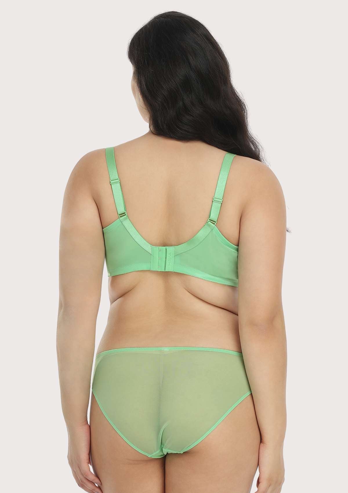 Pretty In Petals Bright Green Unlined Strappy Lace Bra - HSIA