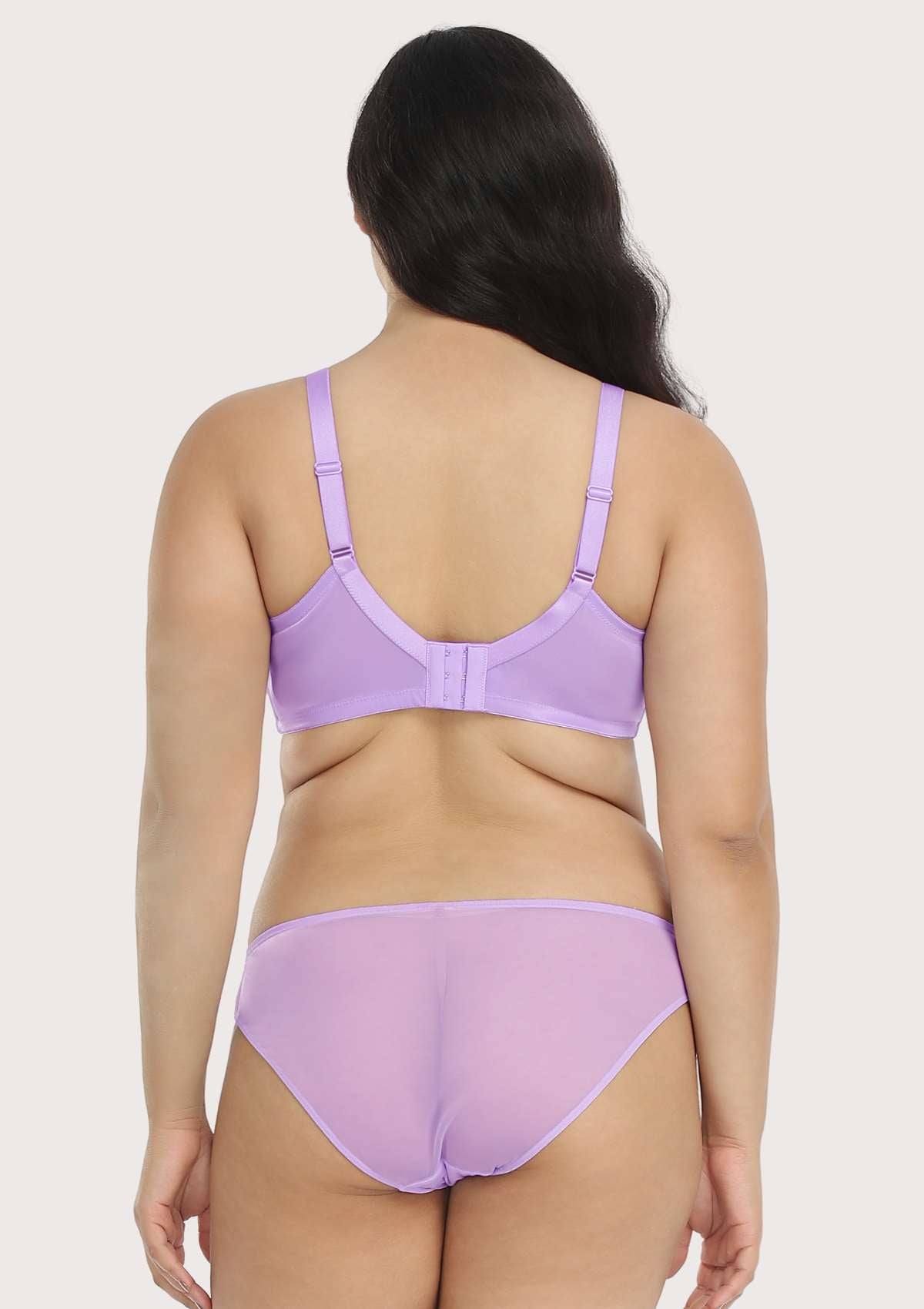 Pretty In Petals Purple Unlined Strappy Lace Underwire Bra - HSIA