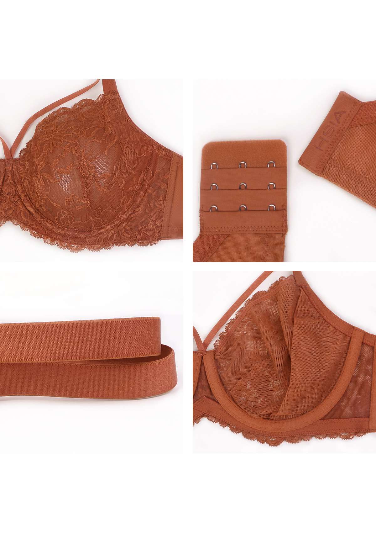 Pretty In Petals Red Unlined Strappy Lace Bra - HSIA