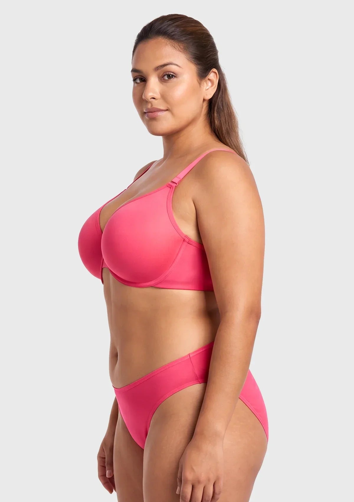 HSIA Square Neckline Half Cup Full-Bust Bra Double Layer Padded 3D Curved Cups Wide Pressure-Relief Straps Breathable Mesh Side Support Smooth Seamless ¨C HSIA