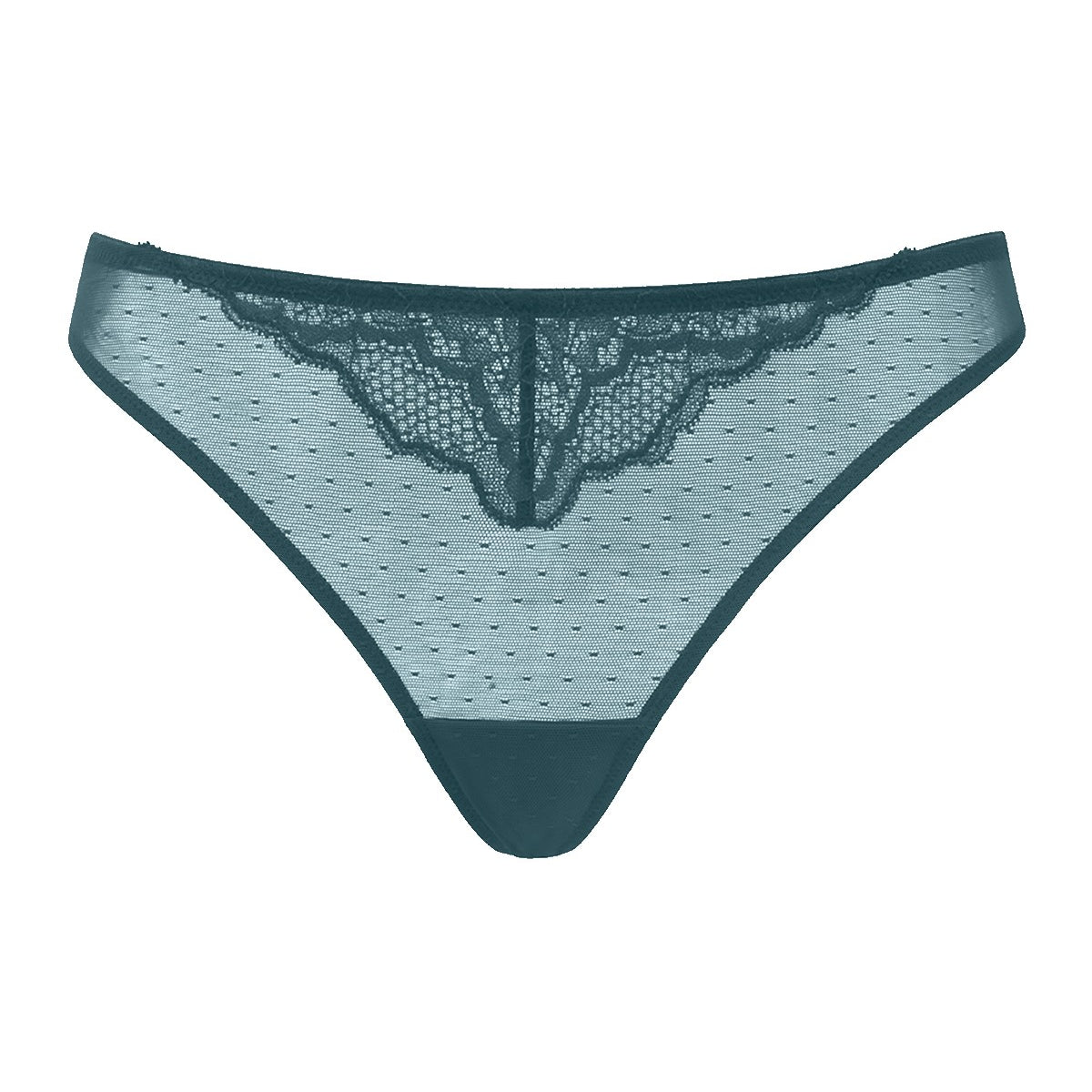 Enchante Floral Lace Sheer Mesh Back Thong Undewear