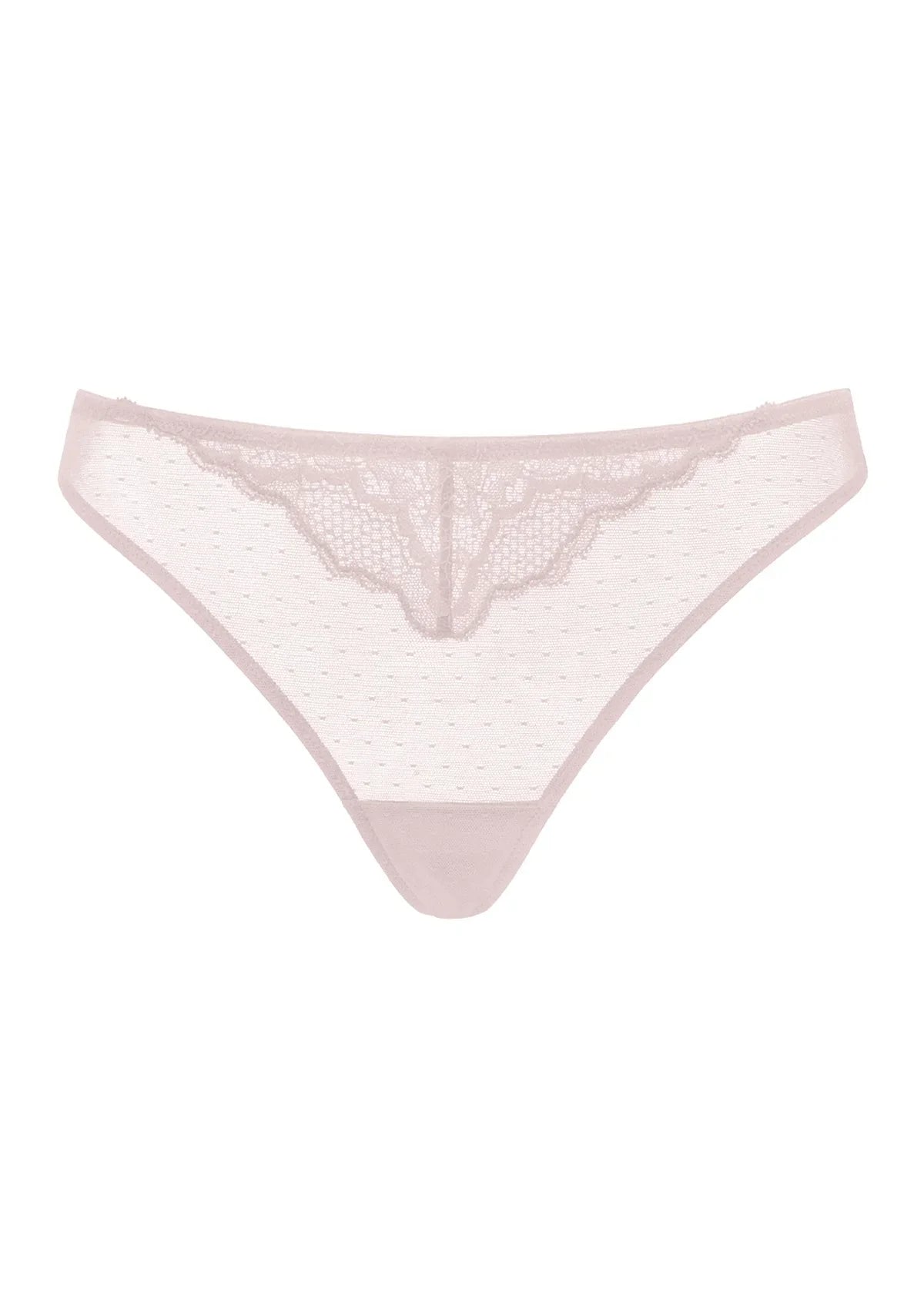 Enchante Floral Lace Sheer Mesh Back Thong Undewear - HSIA