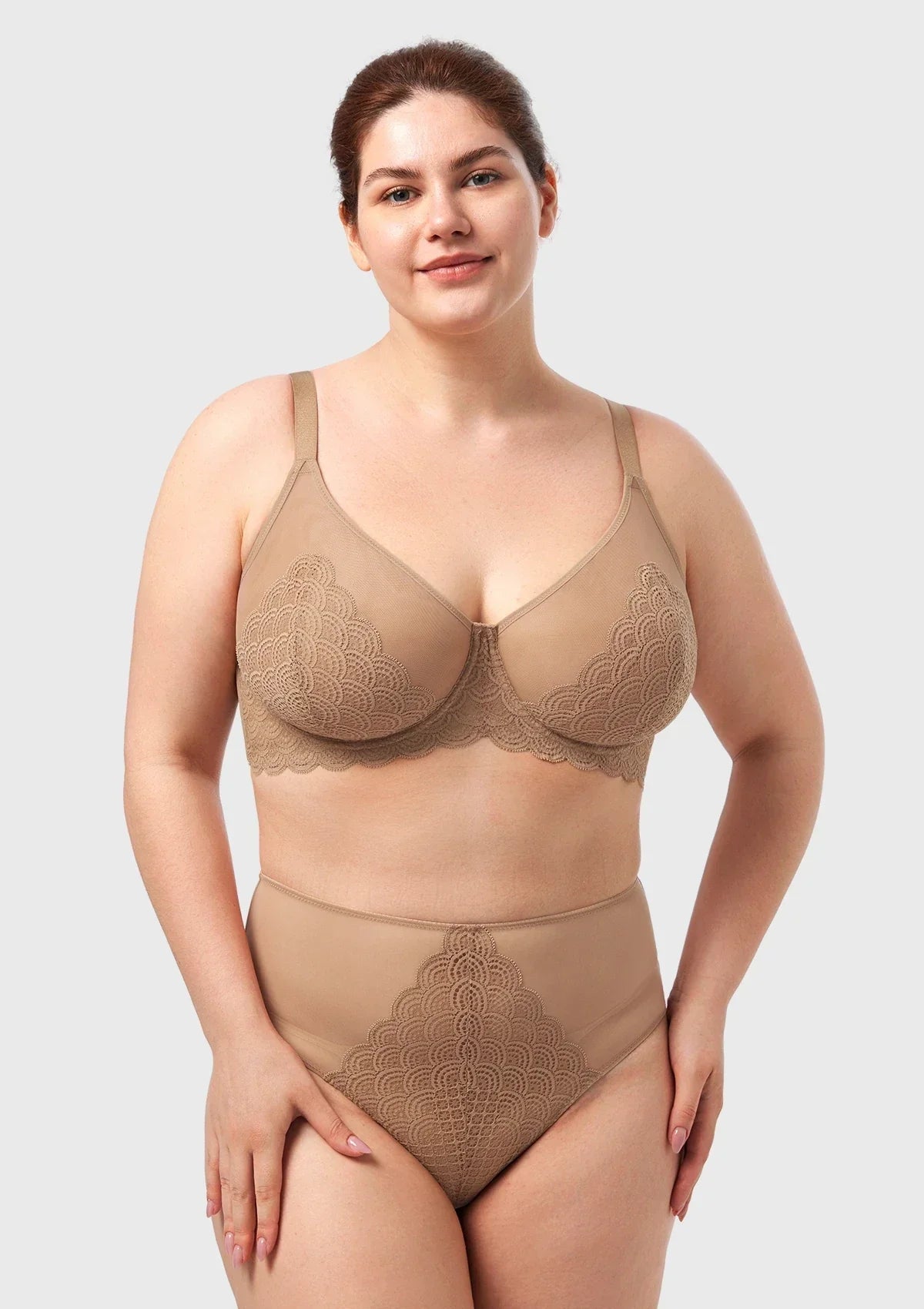 Mermaid Scales Lace Unlined Bra - HSIA