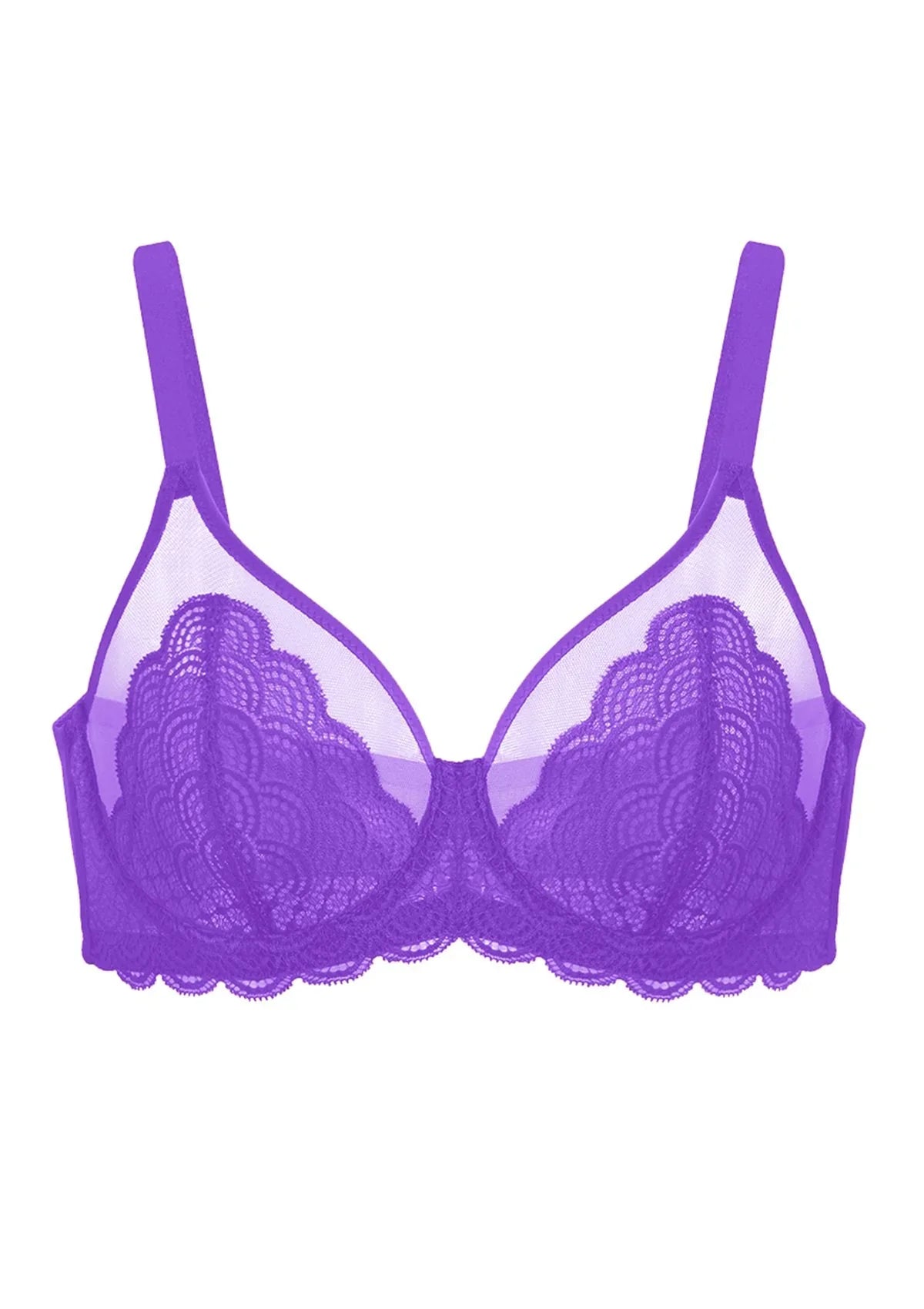 Mermaid Scales Lace Unlined Bra - HSIA