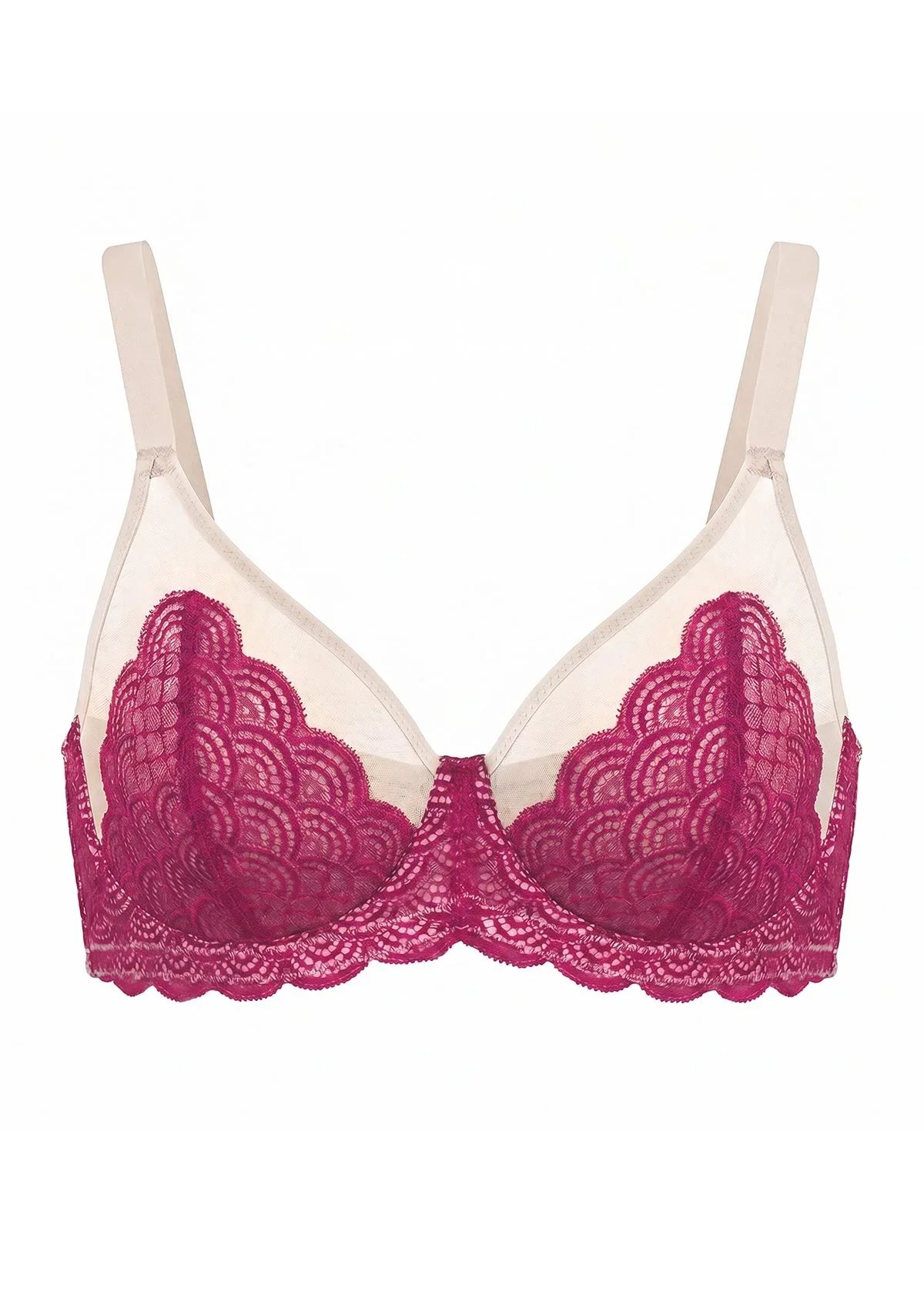 Mermaid Scales Lace Unlined Bra - HSIA