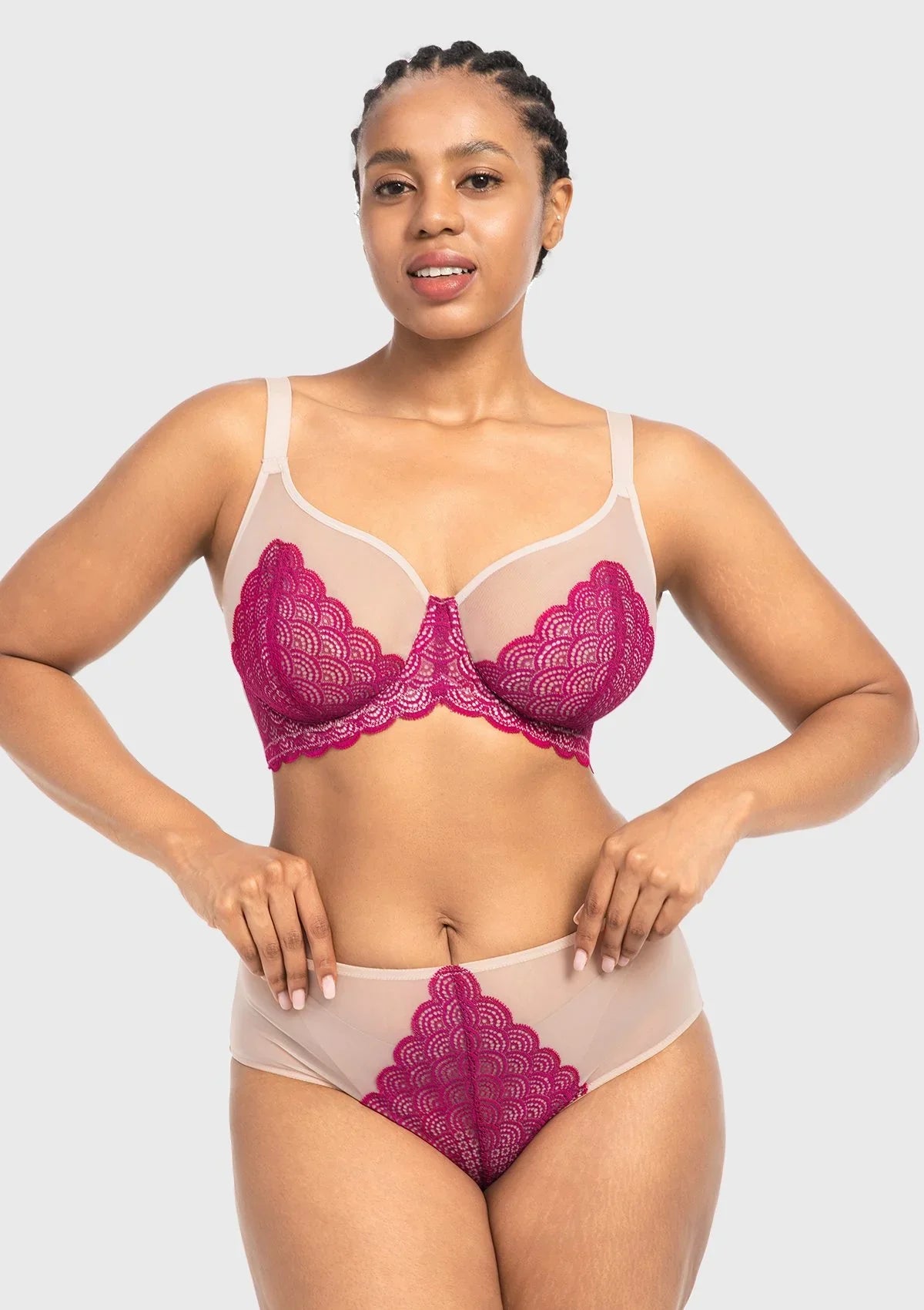 Mermaid Scales Lace Unlined Bra - HSIA