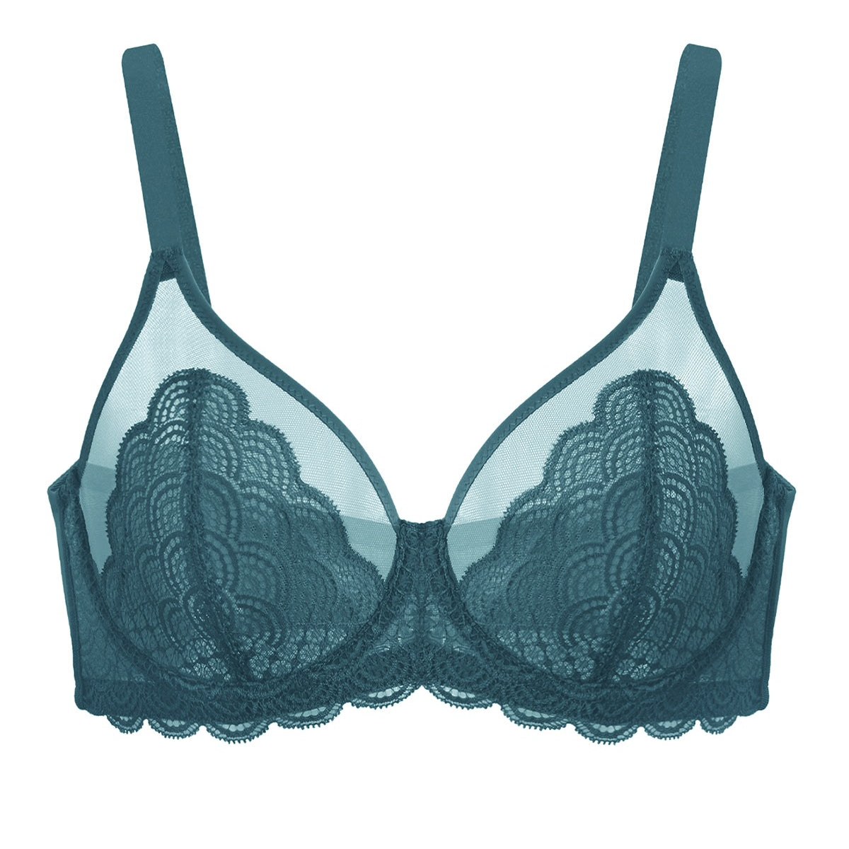 (Cardi B recommends)Mermaid Scales Lace Beige Brown Unlined Bra - HSIA