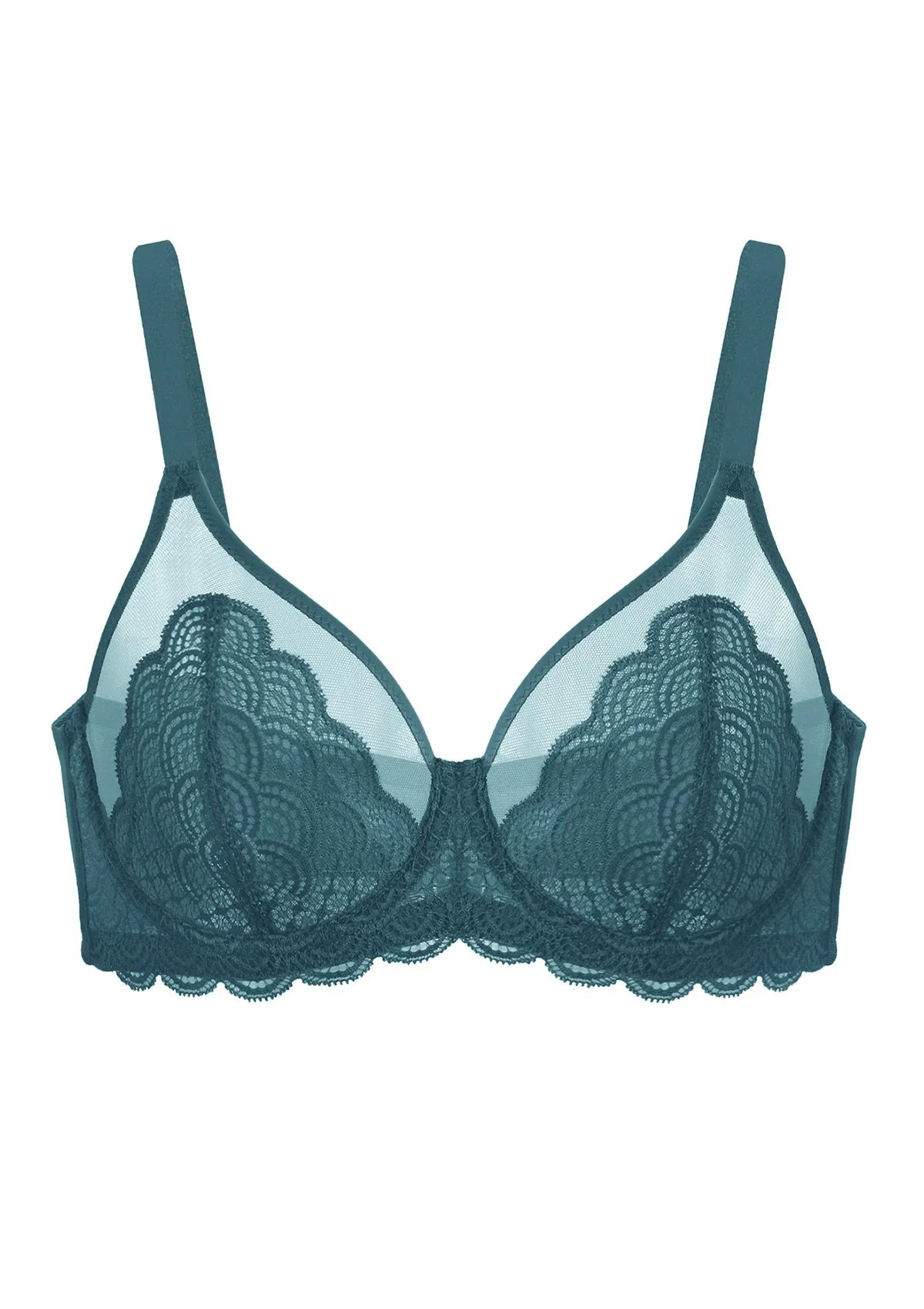 (Cardi B recommends)Mermaid Scales Lace Beige Brown Unlined Bra - HSIA