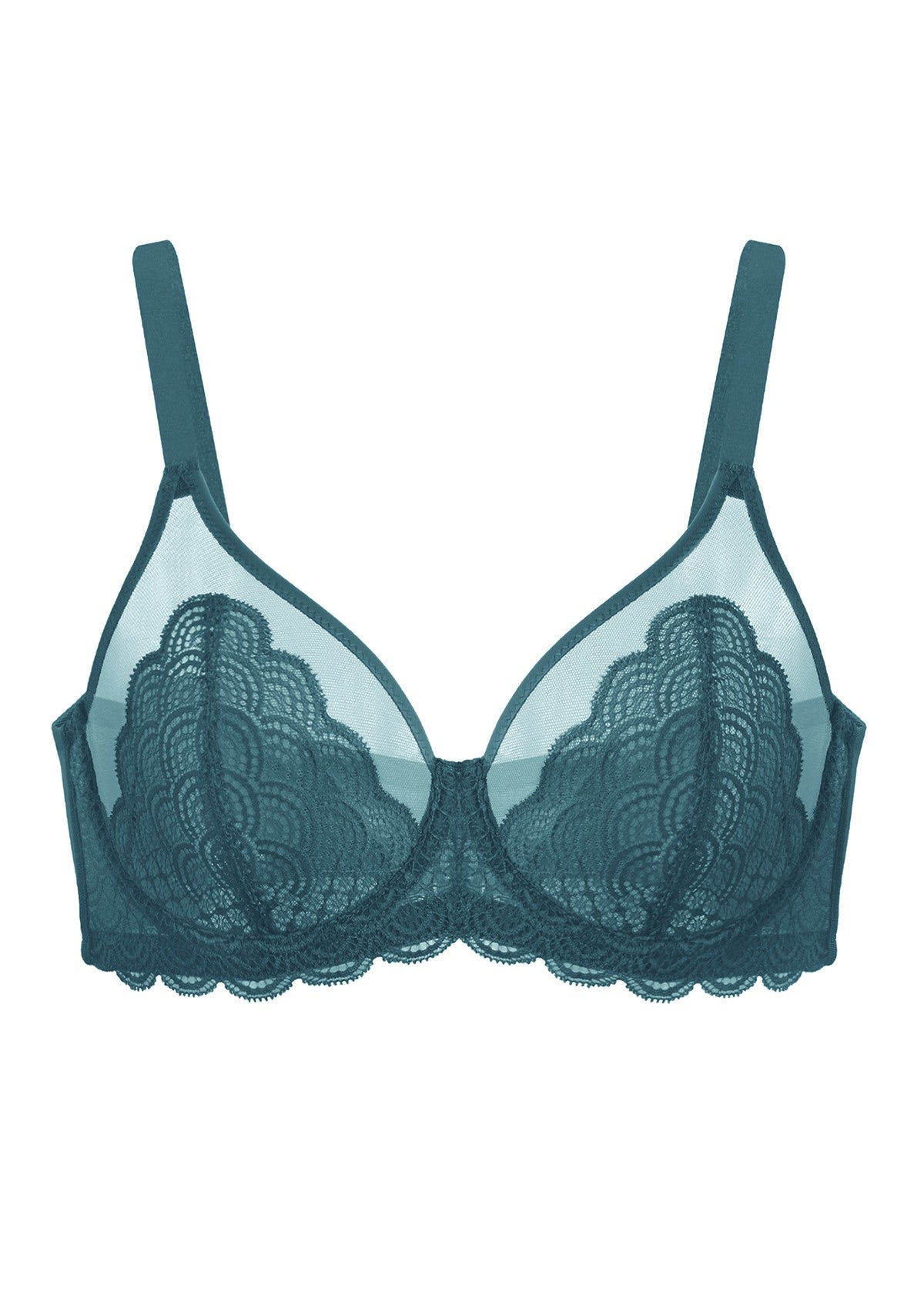 (Cardi B recommends)Mermaid Scales Lace Beige Brown Unlined Bra - HSIA