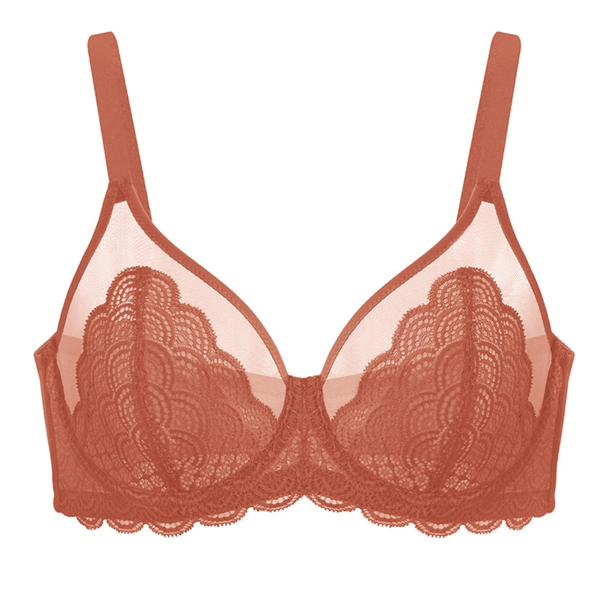 (Cardi B recommends)Mermaid Scales Lace Beige Brown Unlined Bra - HSIA