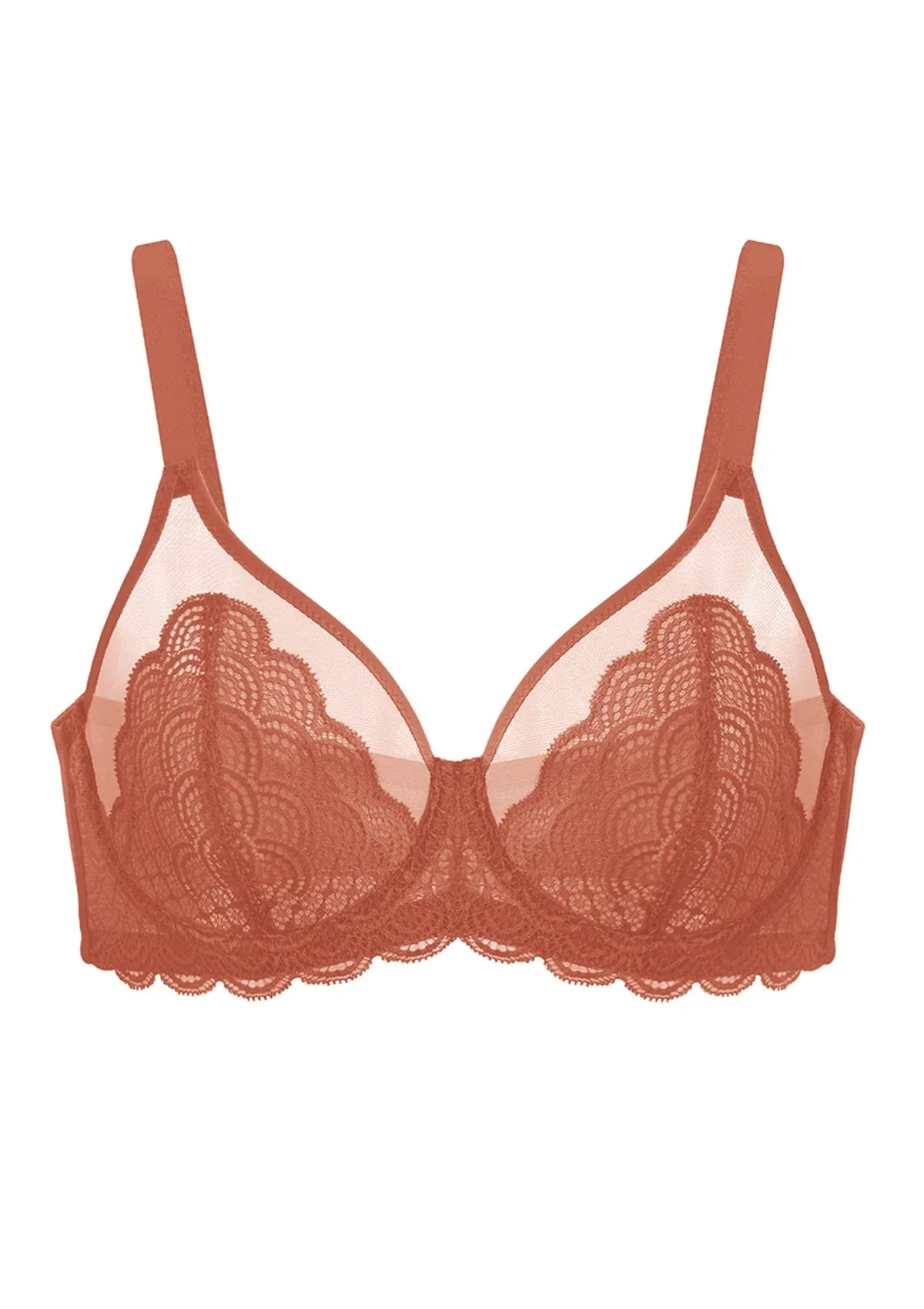 (Cardi B recommends)Mermaid Scales Lace Beige Brown Unlined Bra - HSIA