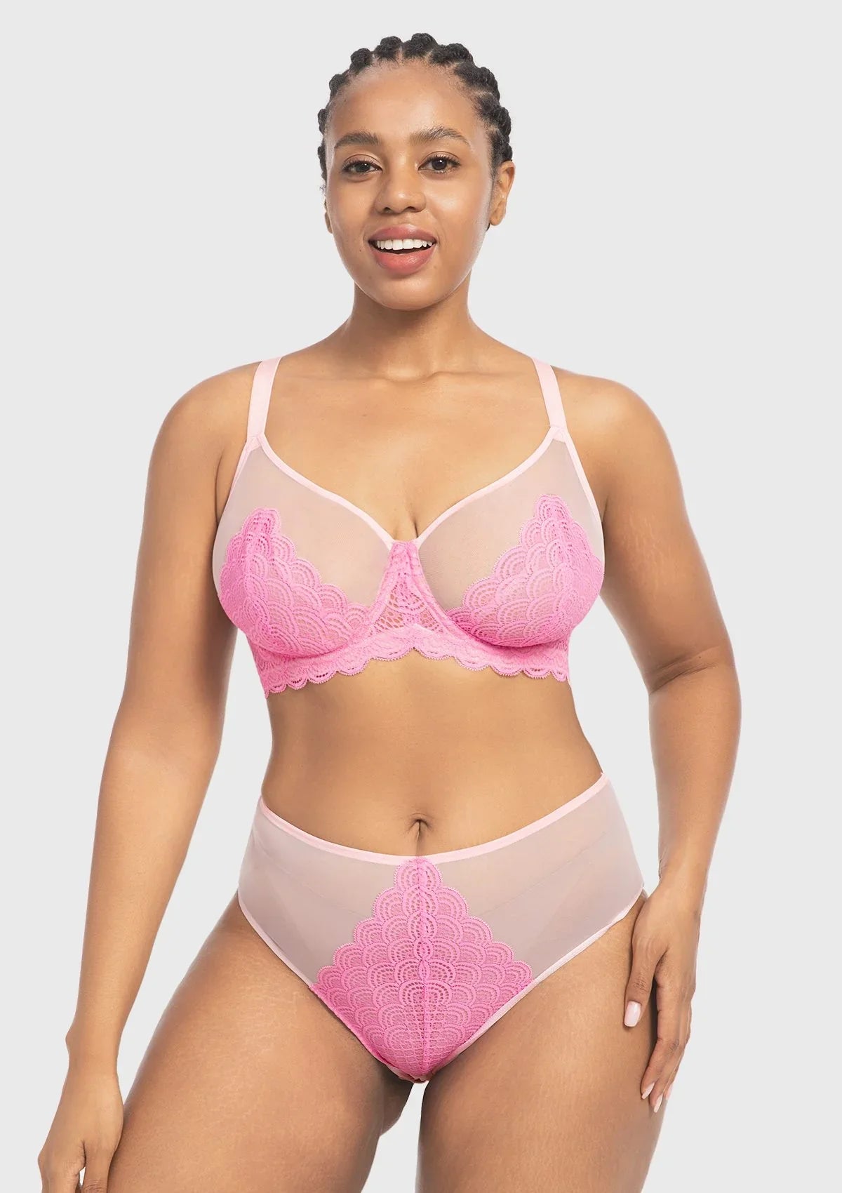 Mermaid Scales Lace Unlined Bra - HSIA