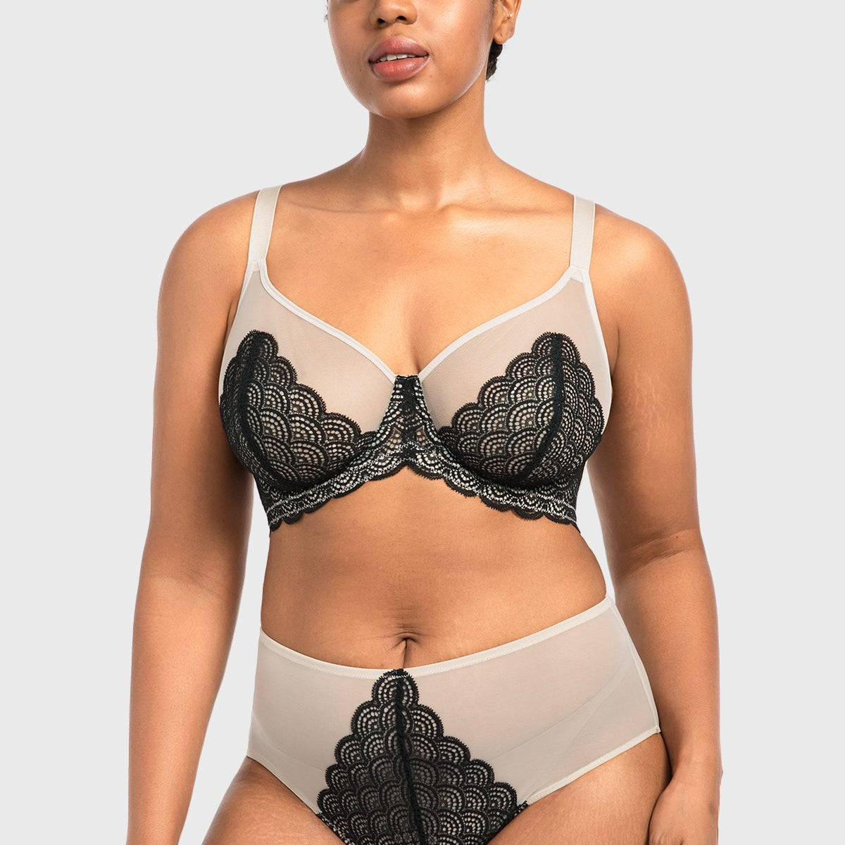 Mermaid Scales Lace Unlined Bra