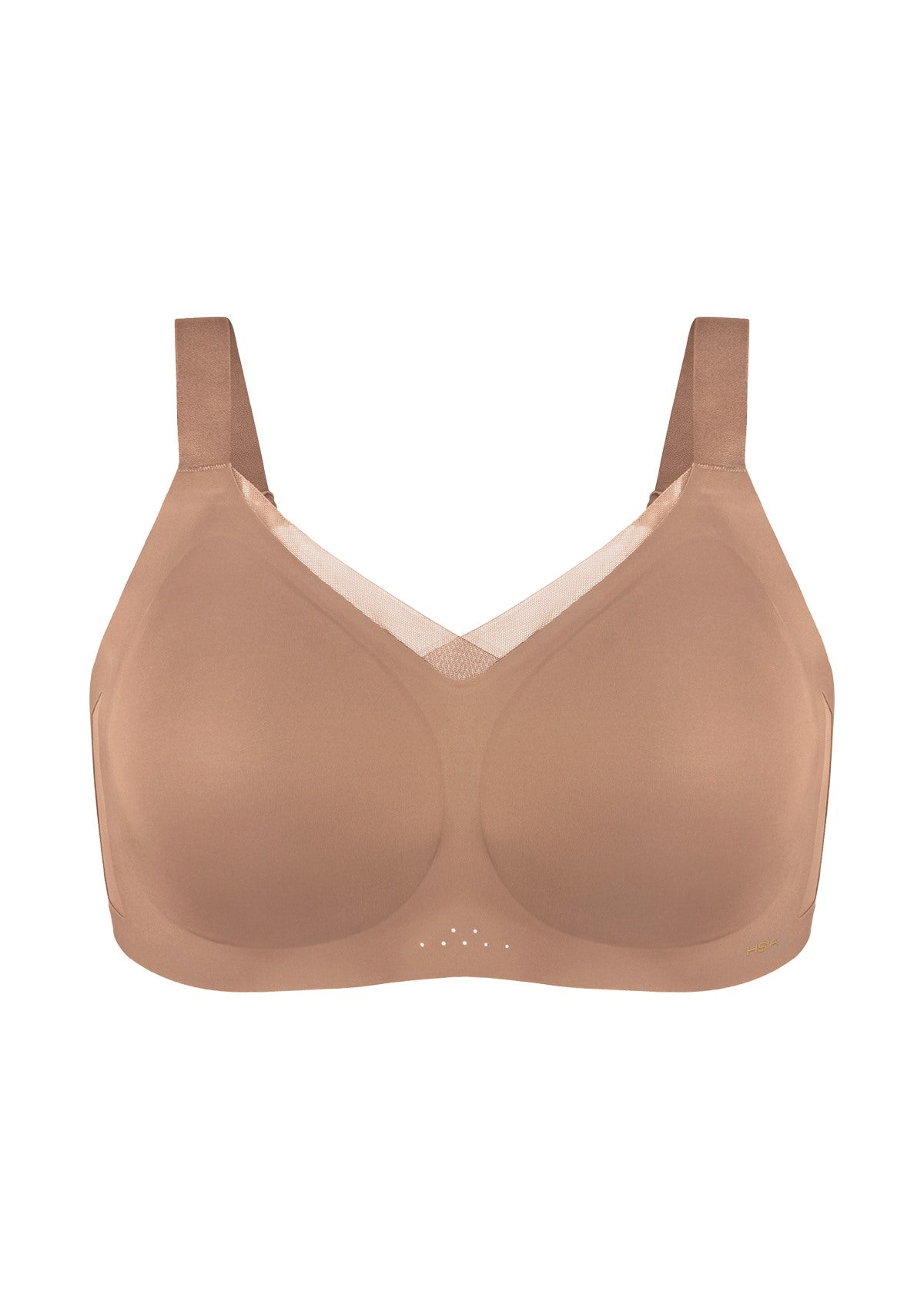 Songful Plus Size Seamless Wireless Supportive Full Coverage Mesh Crossover Bra - HSIA