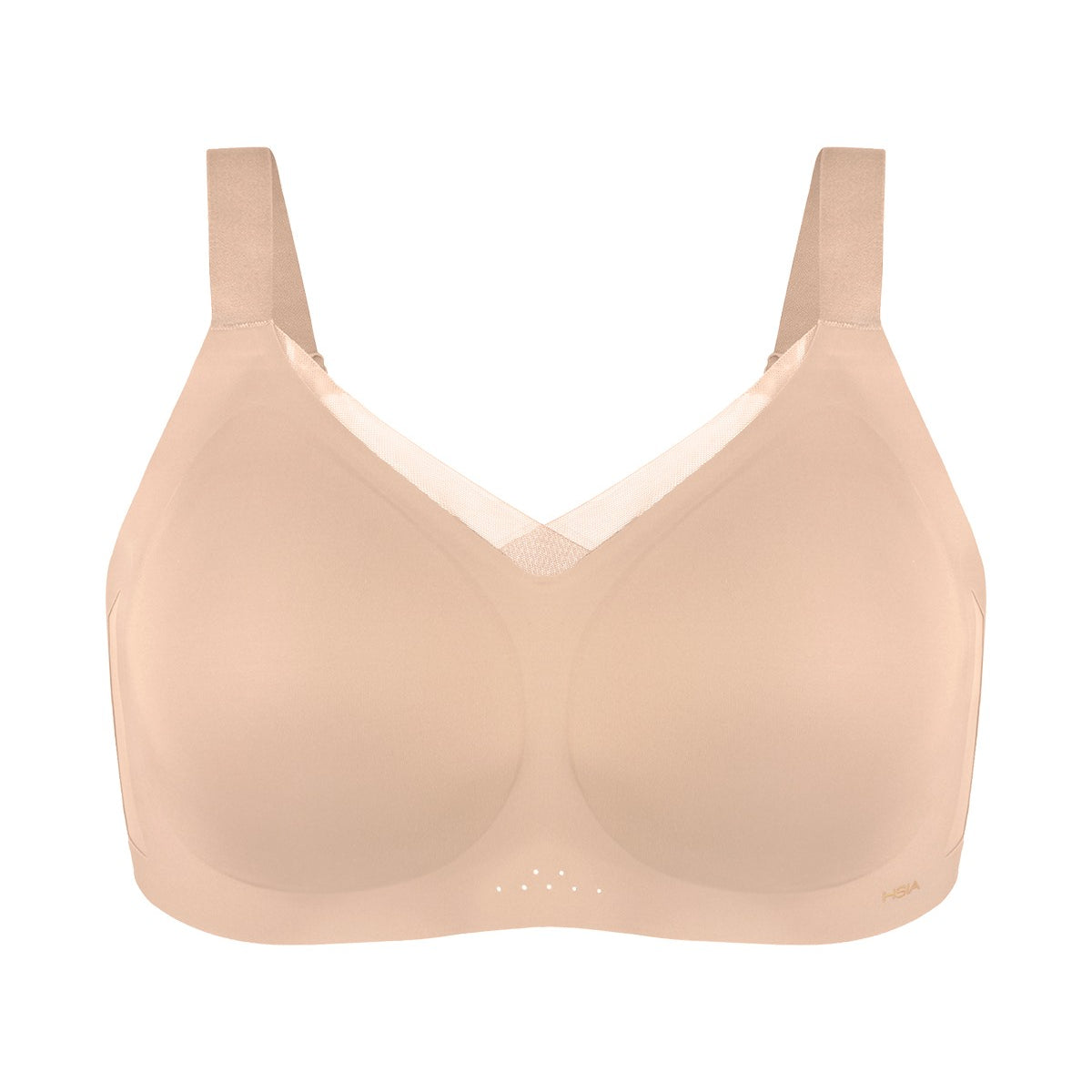Songful Plus Size Seamless Wireless Supportive Full Coverage Mesh Crossover Bra - HSIA