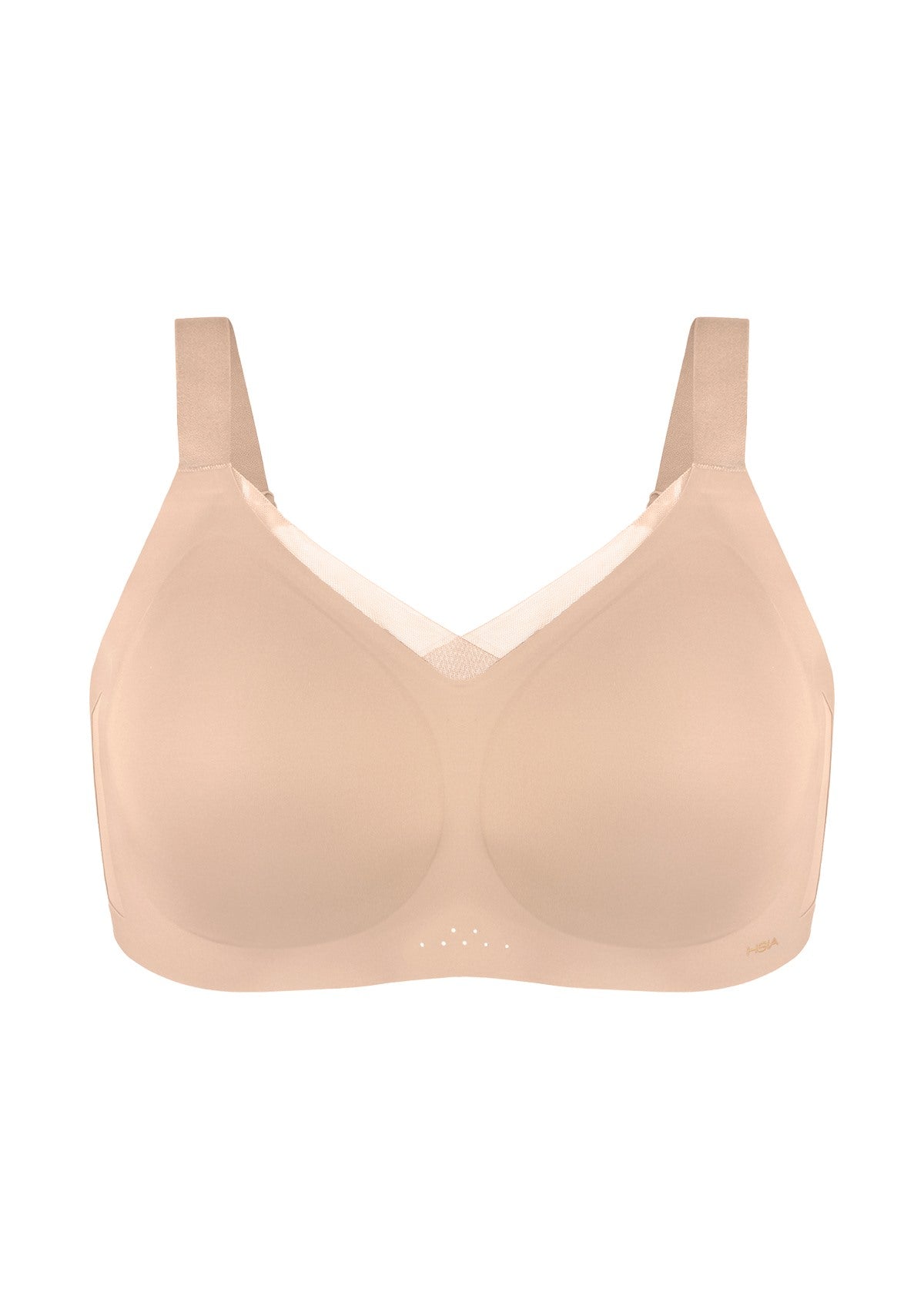 Songful Plus Size Seamless Wireless Supportive Full Coverage Mesh Crossover Bra - HSIA