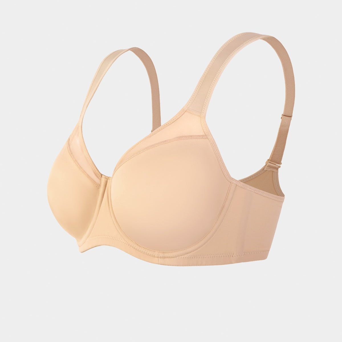 HSIA Alina Full Coverage Underwire Bra Plus Size Supportive Unlined Adjustable Strap Comfort Fit T-Shirt Style - HSIA