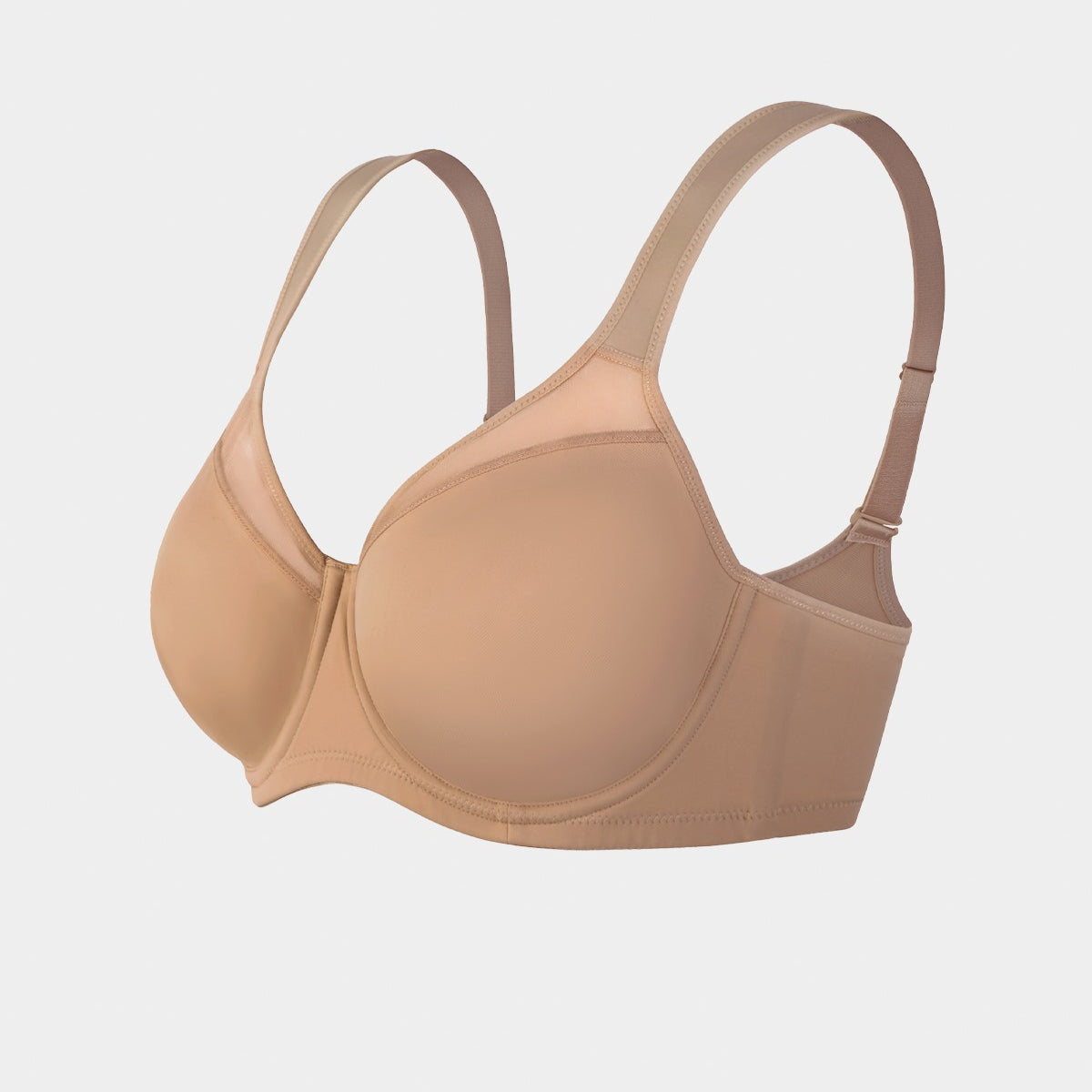 HSIA Alina Full Coverage Underwire Bra Plus Size Supportive Unlined Adjustable Strap Comfort Fit T-Shirt Style - HSIA