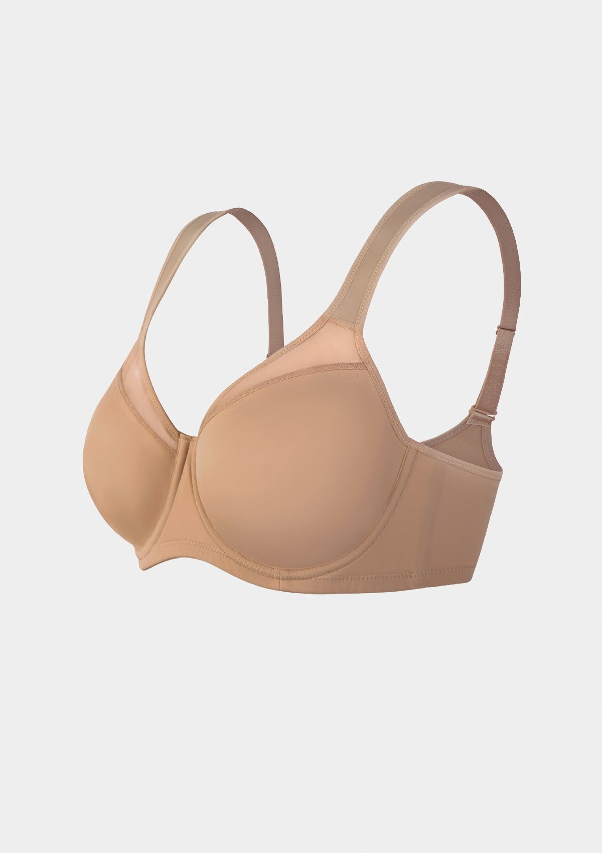 HSIA Alina Full Coverage Underwire Bra Plus Size Supportive Unlined Adjustable Strap Comfort Fit T-Shirt Style - HSIA