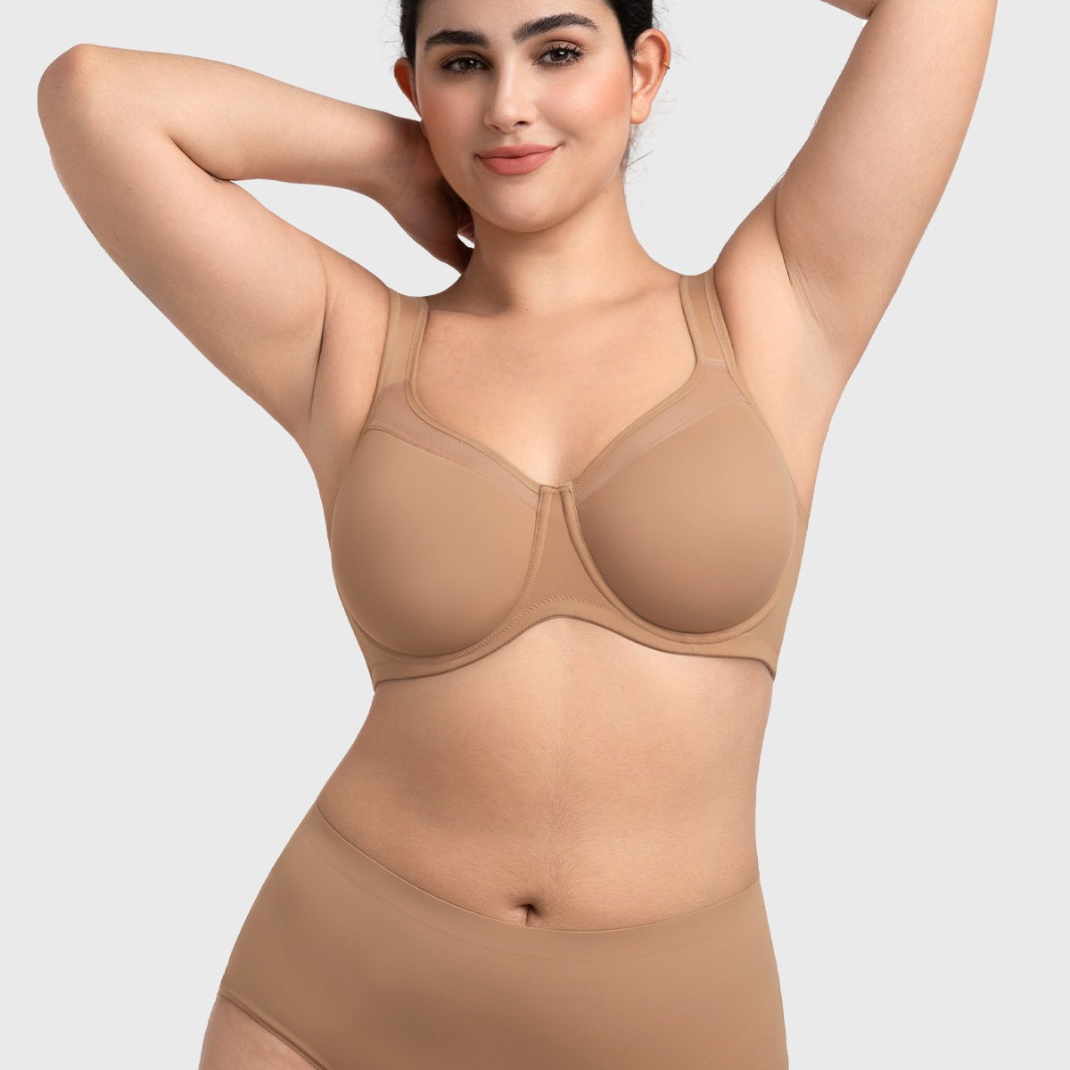 HSIA Alina Full Coverage Underwire Bra Plus Size Supportive Unlined Adjustable Strap Comfort Fit T-Shirt Style - HSIA