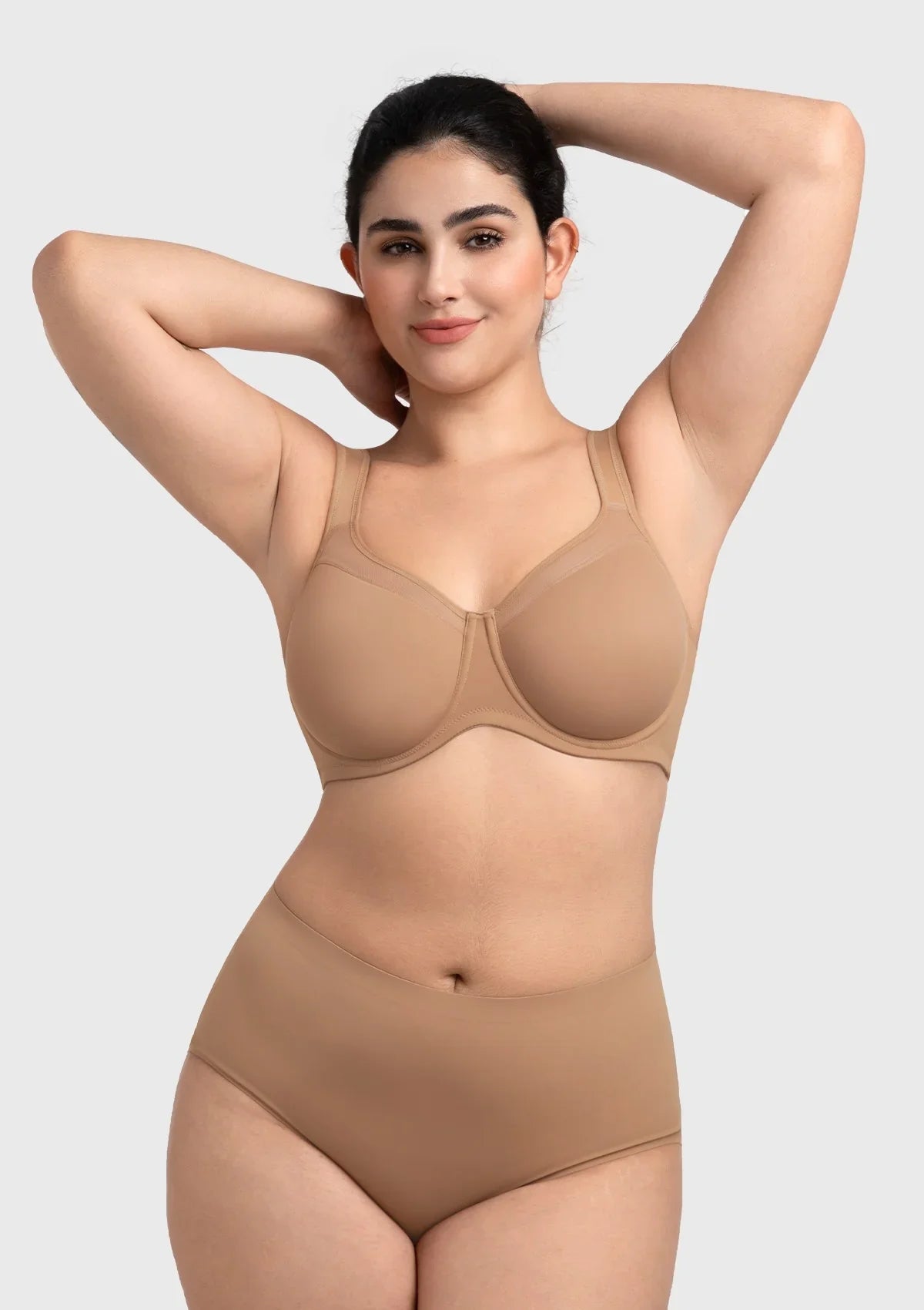 HSIA Alina Full Coverage Underwire Bra Plus Size Supportive Unlined Adjustable Strap Comfort Fit T-Shirt Style - HSIA