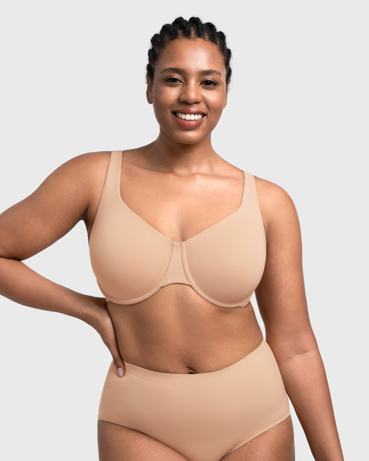 Full Coverage Plus Size T-Shirt Bra with Silky Satin Feel - HSIA