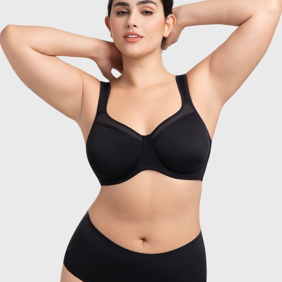 HSIA Alina Full Coverage Underwire Bra Plus Size Supportive Unlined Adjustable Strap Comfort Fit T-Shirt Style - HSIA