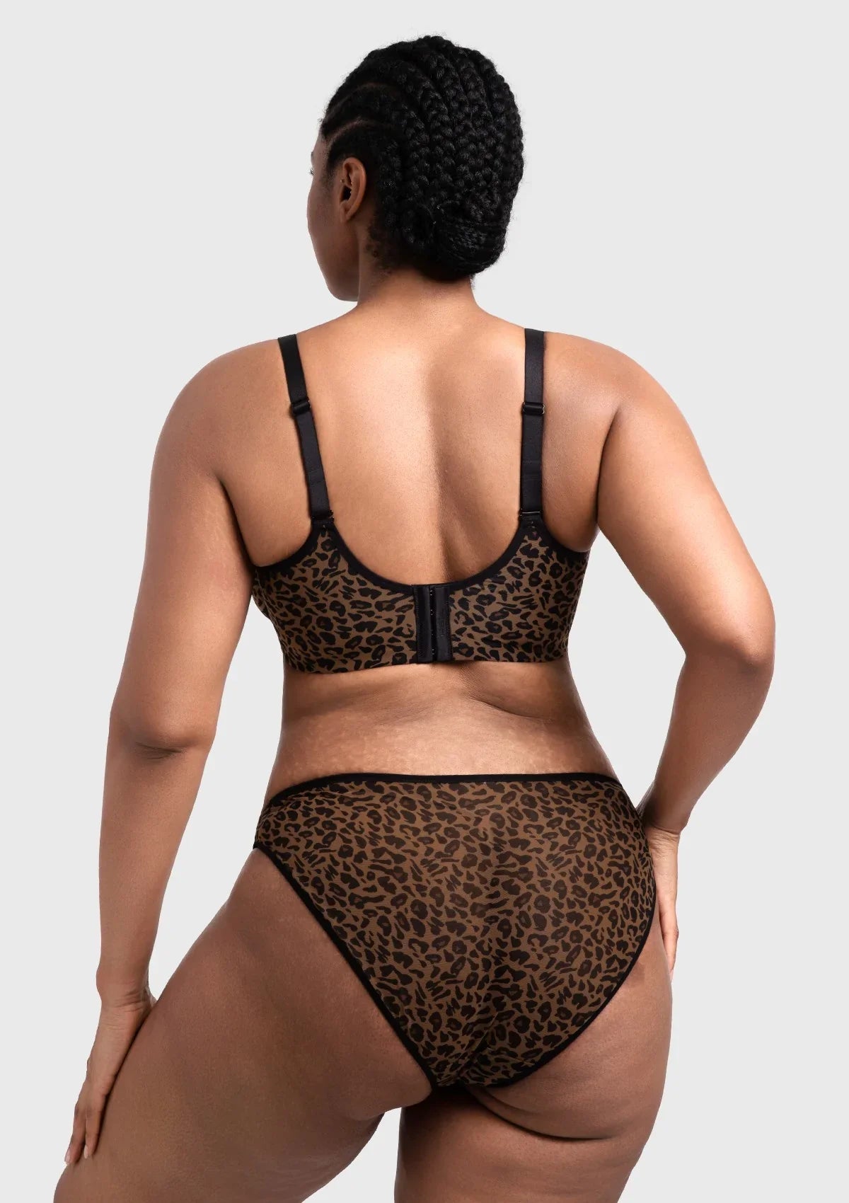 HSIA Leopard wild Unlined Plus Size Breathable Soft Mesh No Padding Underwire Bra - HSIA