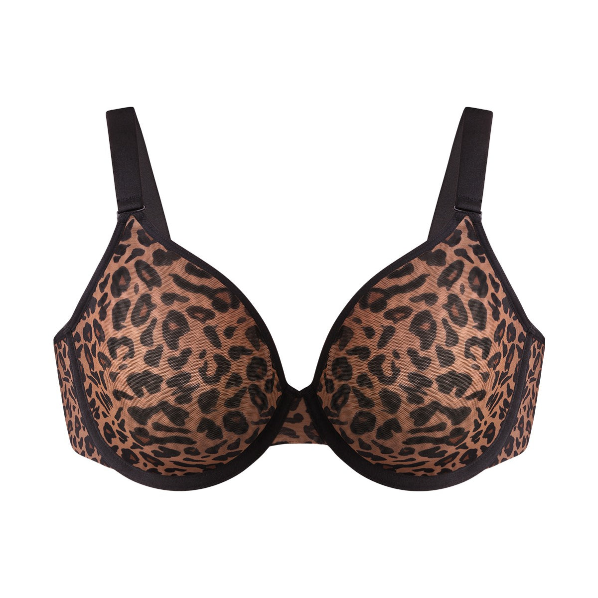 HSIA Leopard wild Unlined Plus Size Breathable Soft Mesh No Padding Underwire Bra - HSIA
