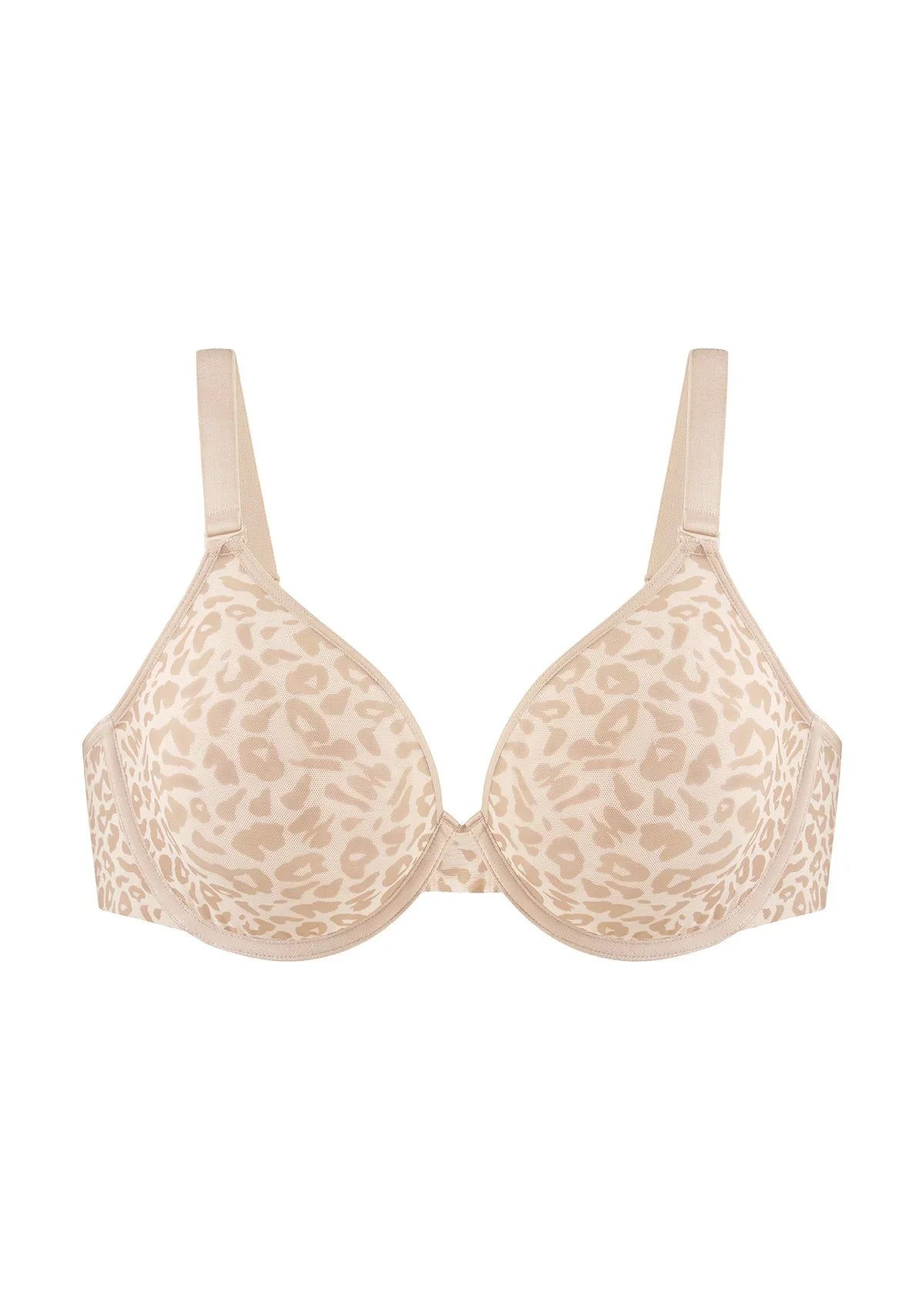 HSIA Leopard wild Unlined Plus Size Breathable Soft Mesh No Padding Underwire Bra - HSIA