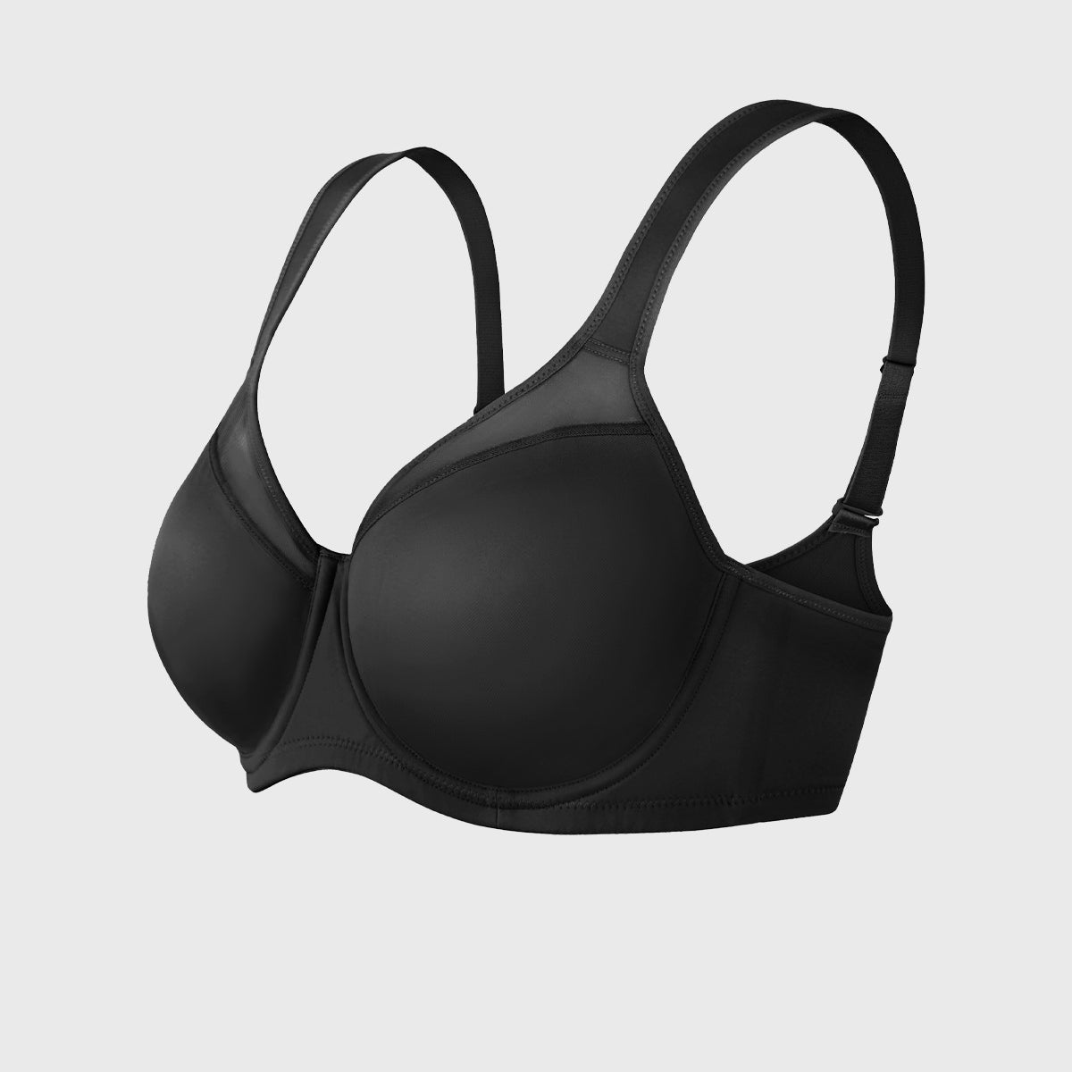 HSIA Alina Full Coverage Underwire Bra Plus Size Supportive Unlined Adjustable Strap Comfort Fit T-Shirt Style - HSIA