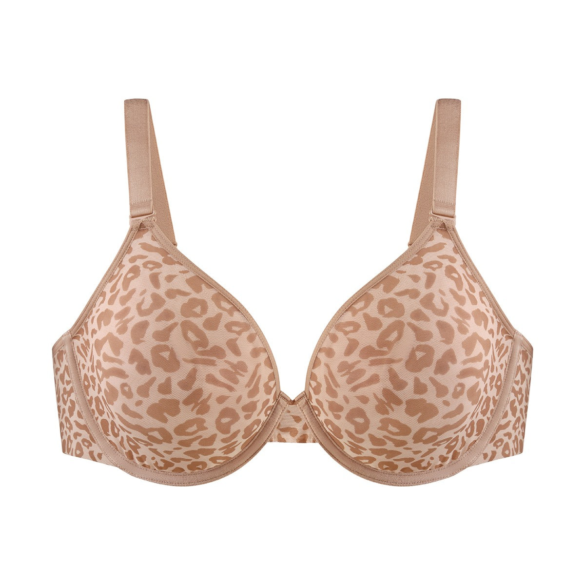 HSIA Leopard wild Unlined Plus Size Breathable Soft Mesh No Padding Underwire Bra - HSIA