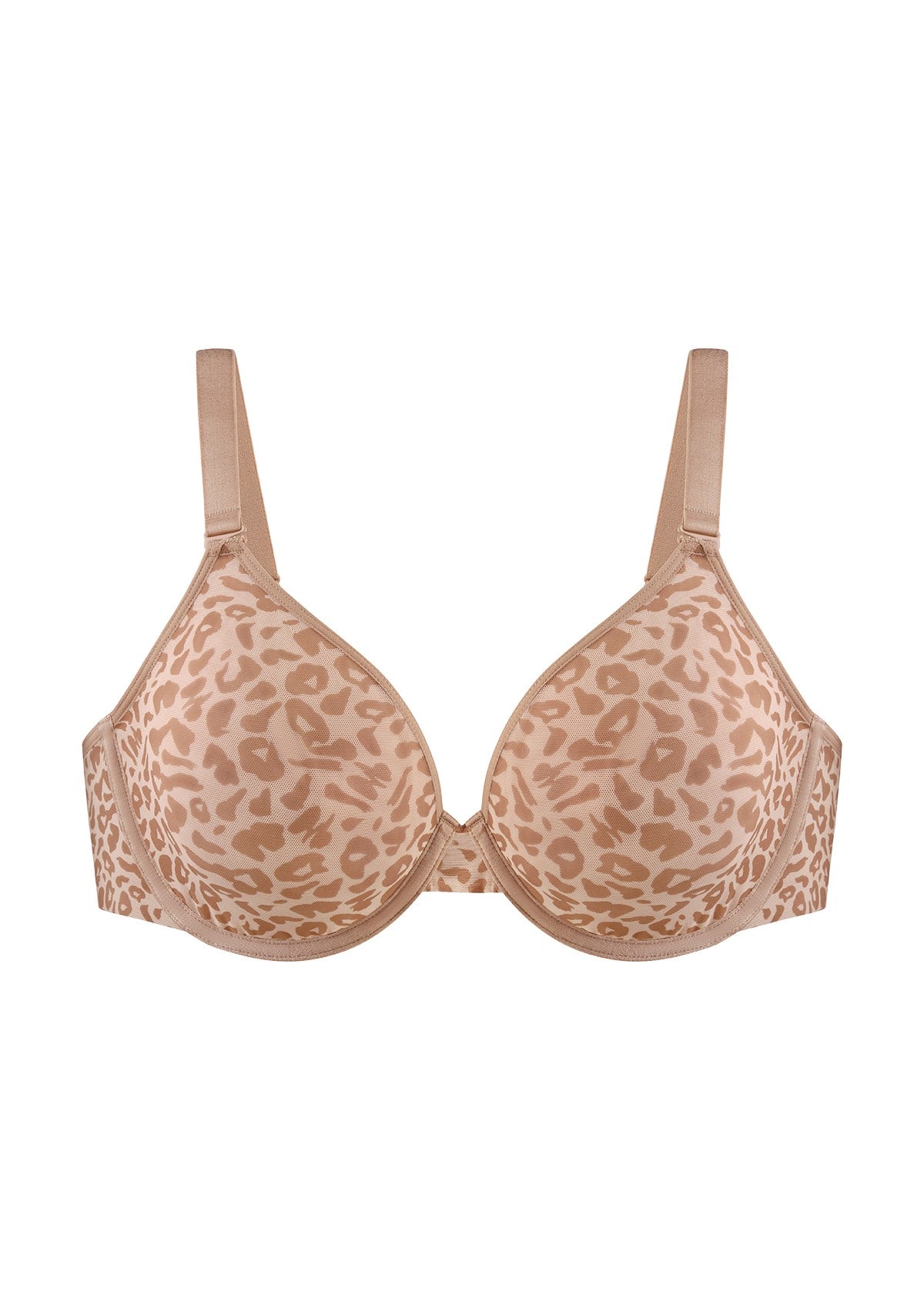 HSIA Leopard wild Unlined Plus Size Breathable Soft Mesh No Padding Underwire Bra - HSIA