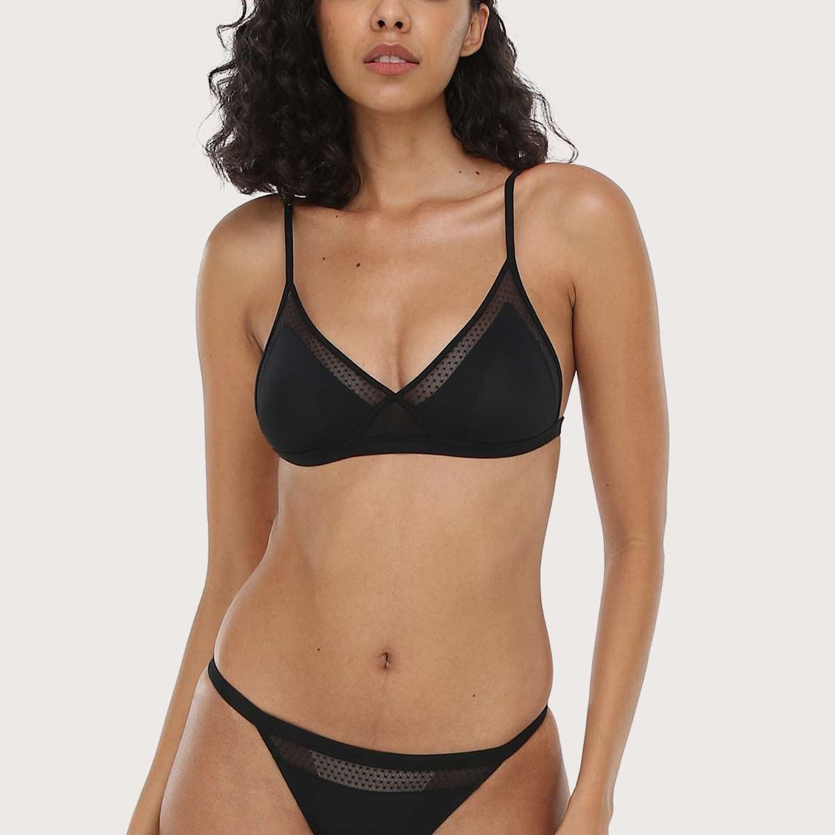 HSIA Polka Dots Triangle Wireless Bralette - HSIA