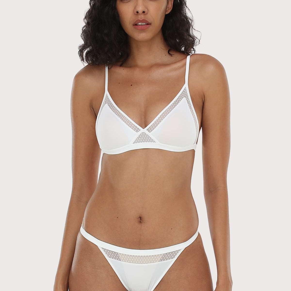 HSIA Polka Dots Triangle Wireless Bralette - HSIA