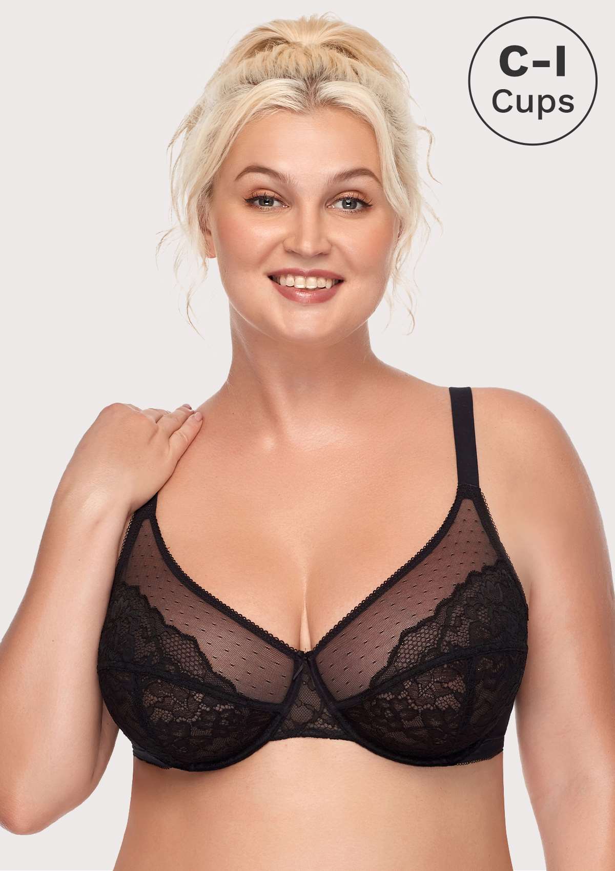 (Cardi B recommends)Enchante Lace Black Underwire Bra Set - HSIA