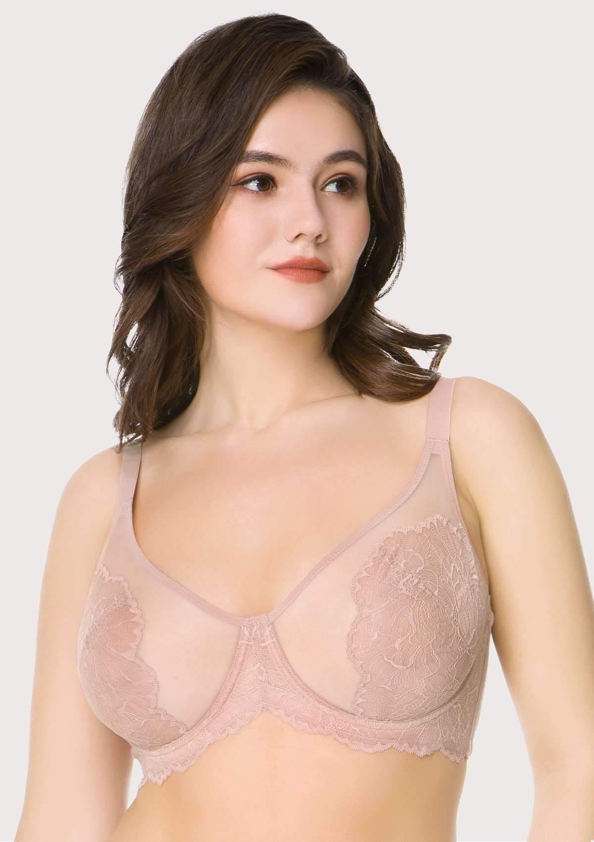 HSIA Blossom Unlined Dark Pink Lace Bra Set - HSIA
