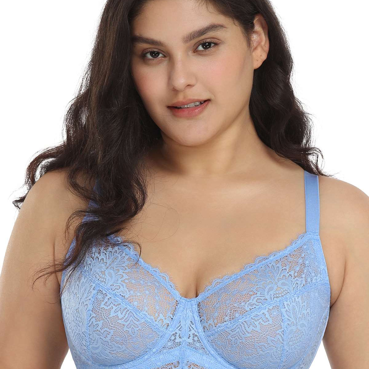 HSIA Horizon Blue Sunflower Underwire Lace Bra - HSIA