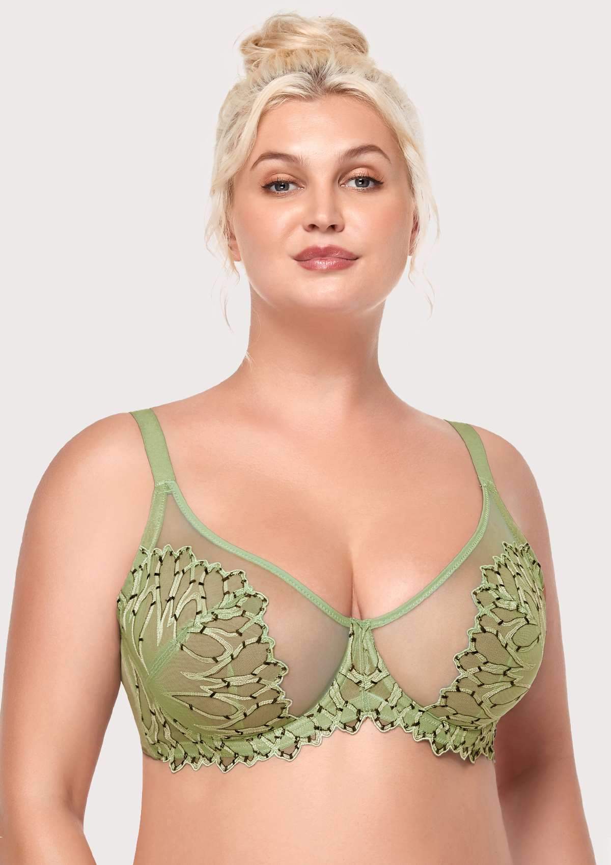 Only Hearts Stretch Lace Underwire Bra Forest Green 1317 - Free
