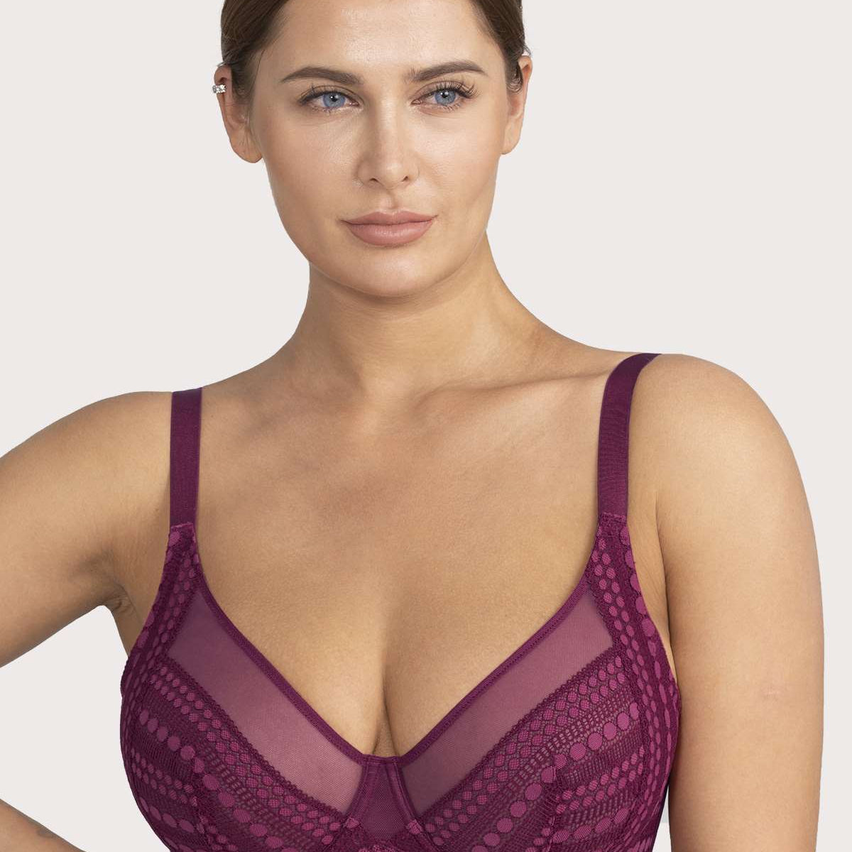 Heroine Polka Dot Sexy Lace Unlined Bra - HSIA