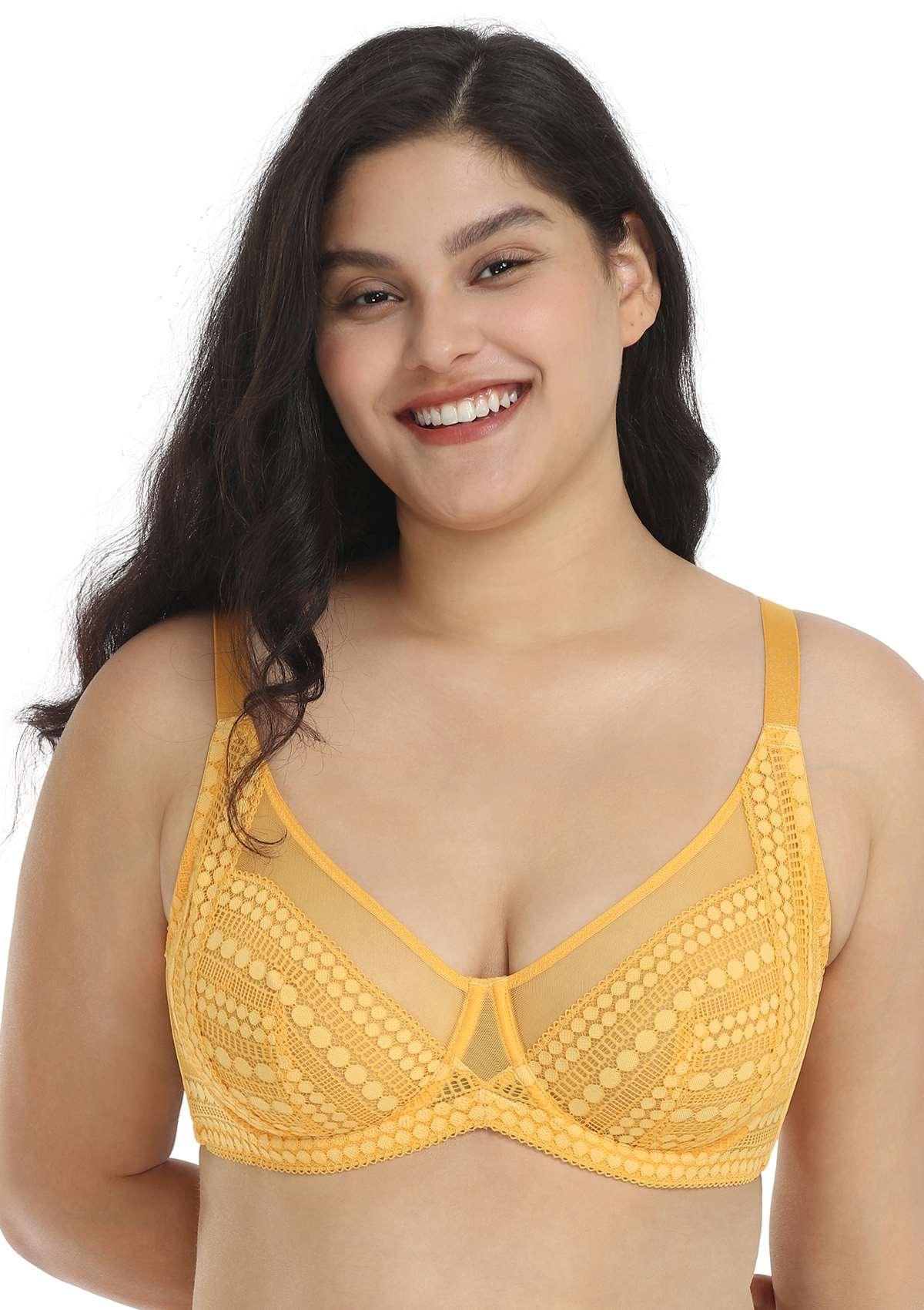 Heroine Polka Dot Sexy Lace Unlined Bra - HSIA