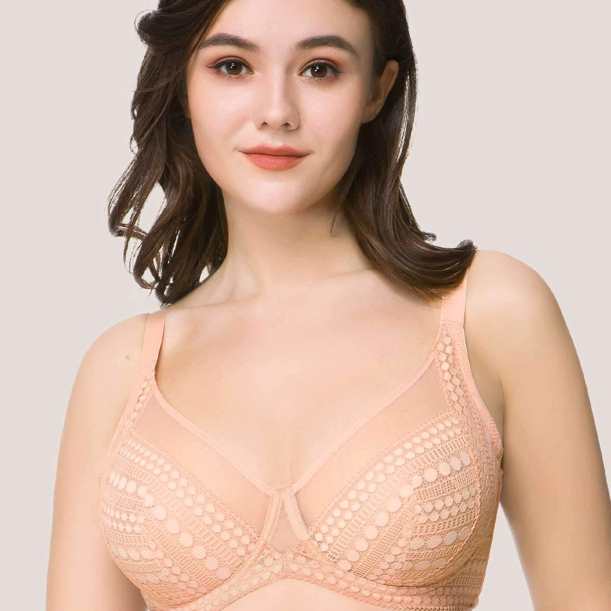 HSIA Polka Dot Sexy Rose Cloud Lace Bra - HSIA