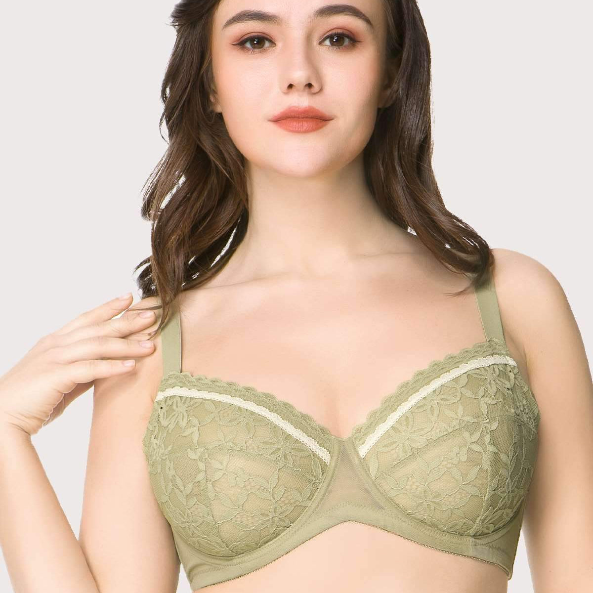 Jessamine Contrast Color Lace Underwire Bra - HSIA