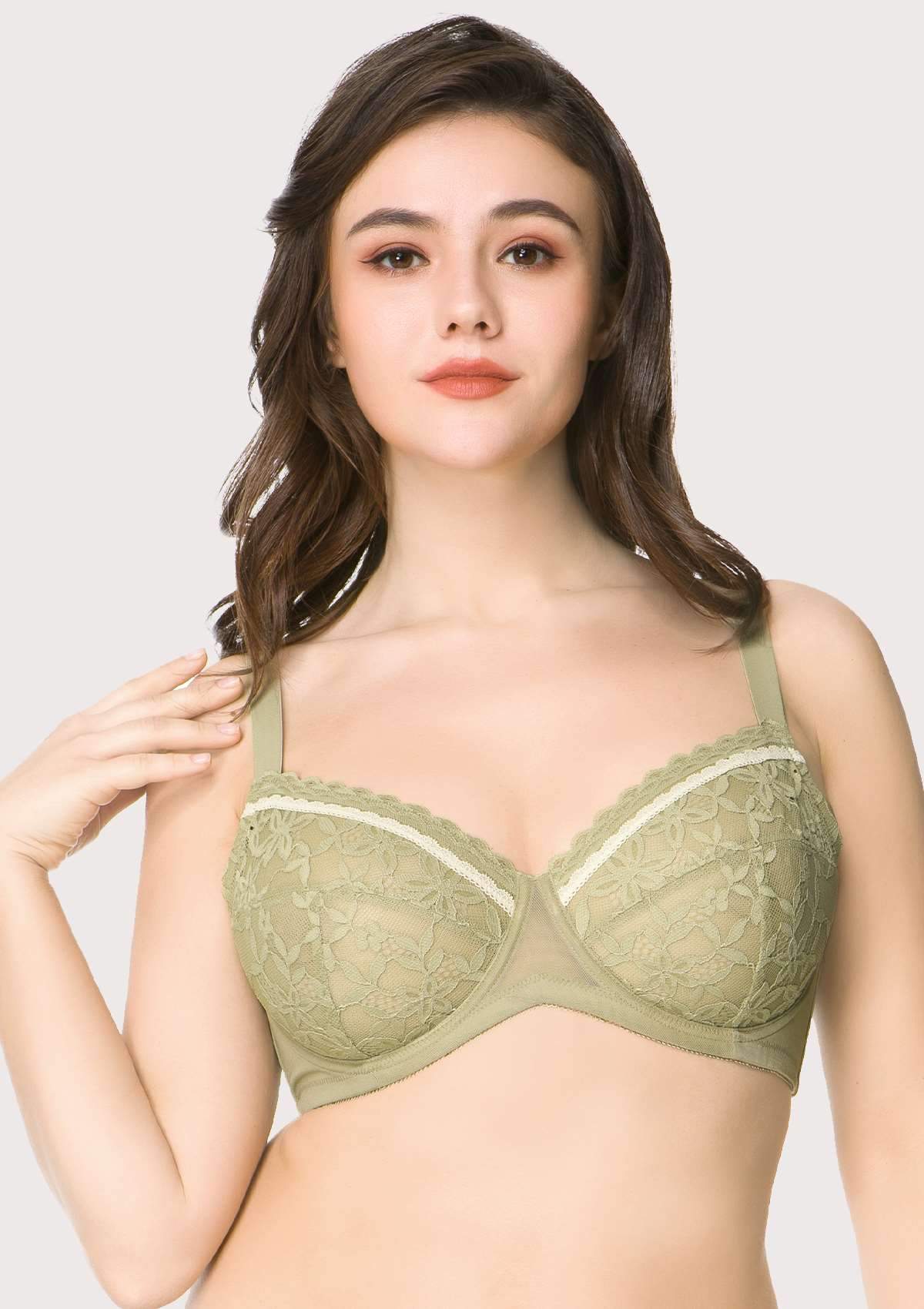 Jessamine Contrast Color Lace Underwire Bra - HSIA