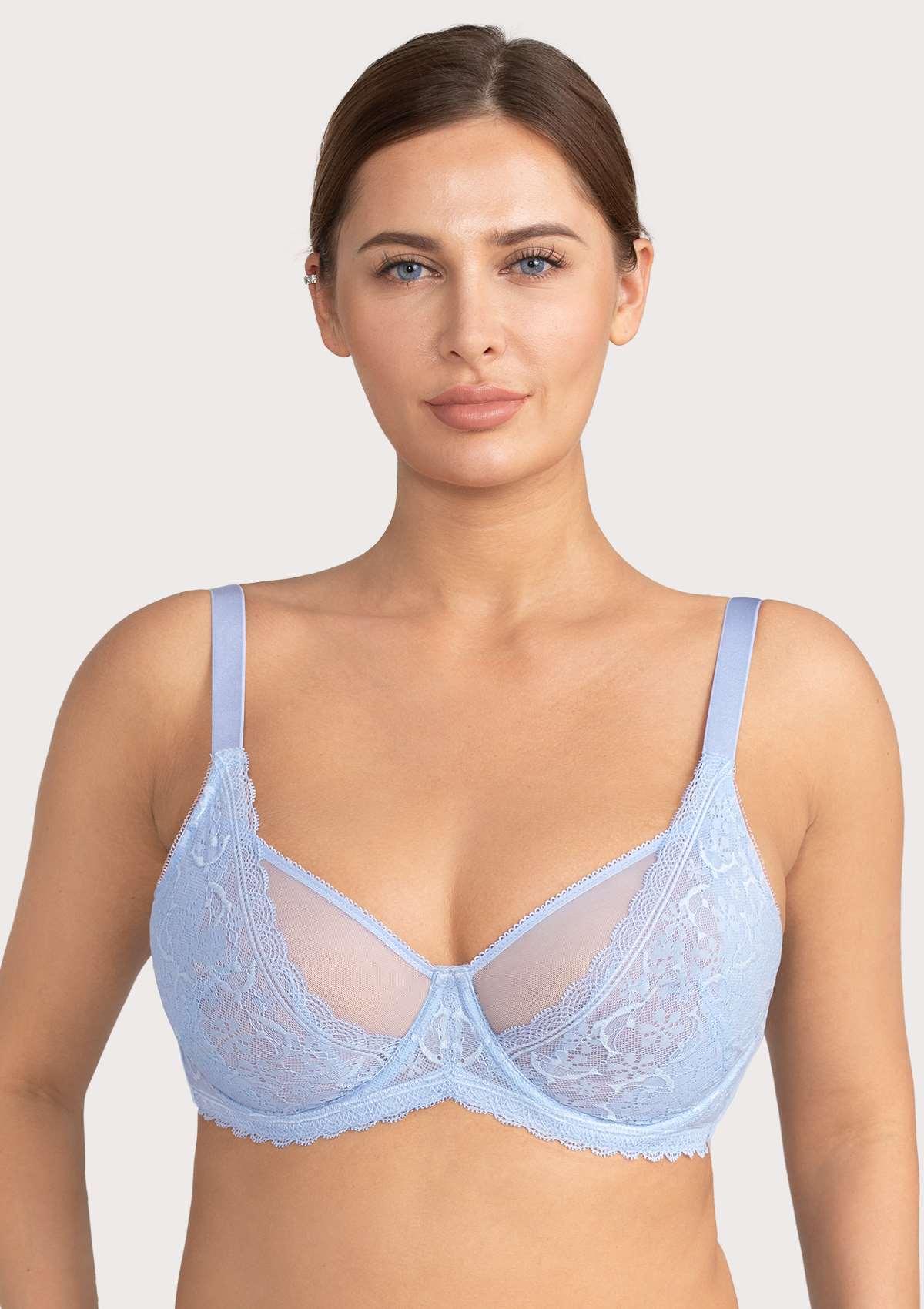Anemone Unlined Dolphin Lace Underwire Bra - HSIA