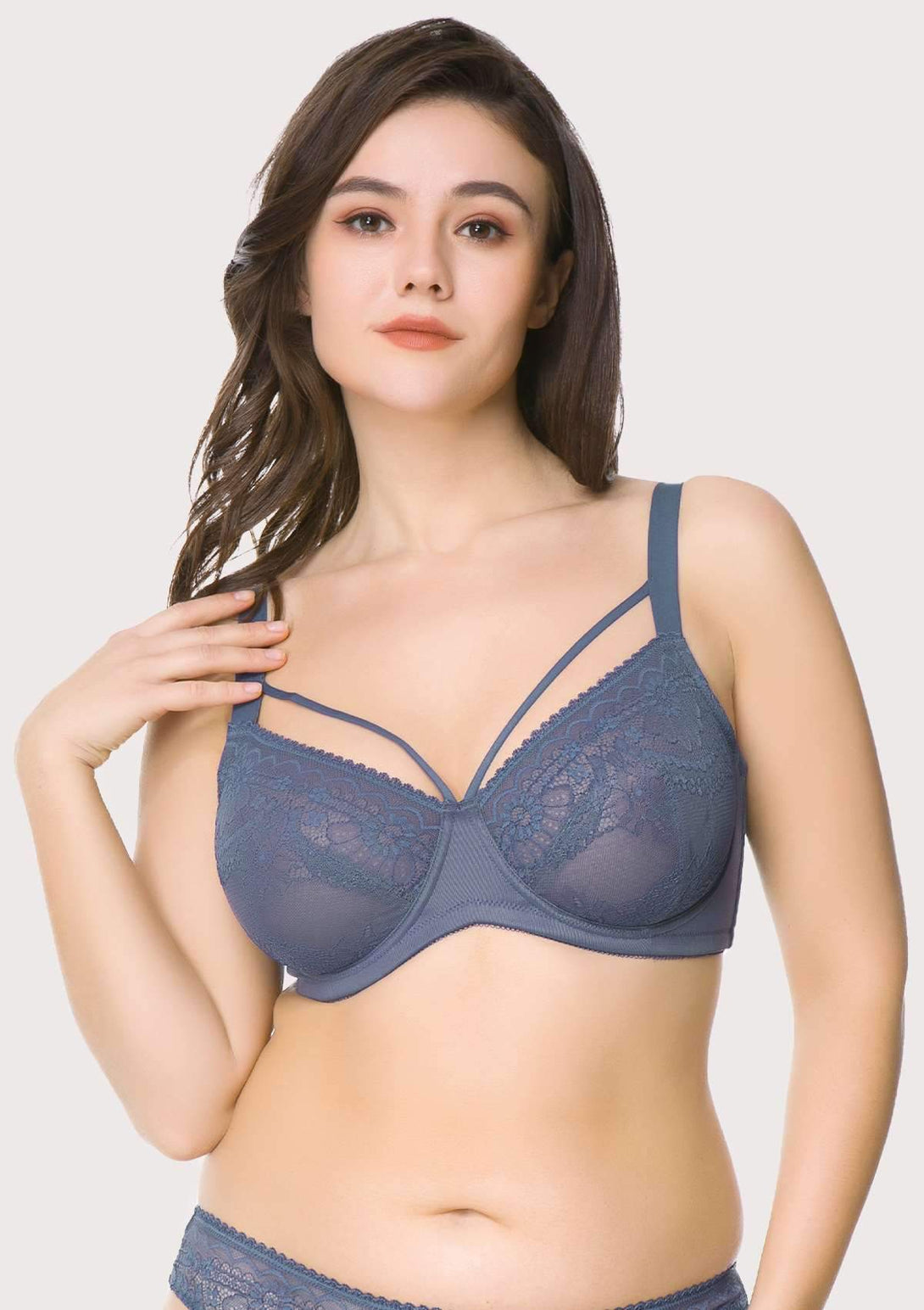 HSIA HSIA Sexy Unlined Strappy Bra 34C / Navy Blue