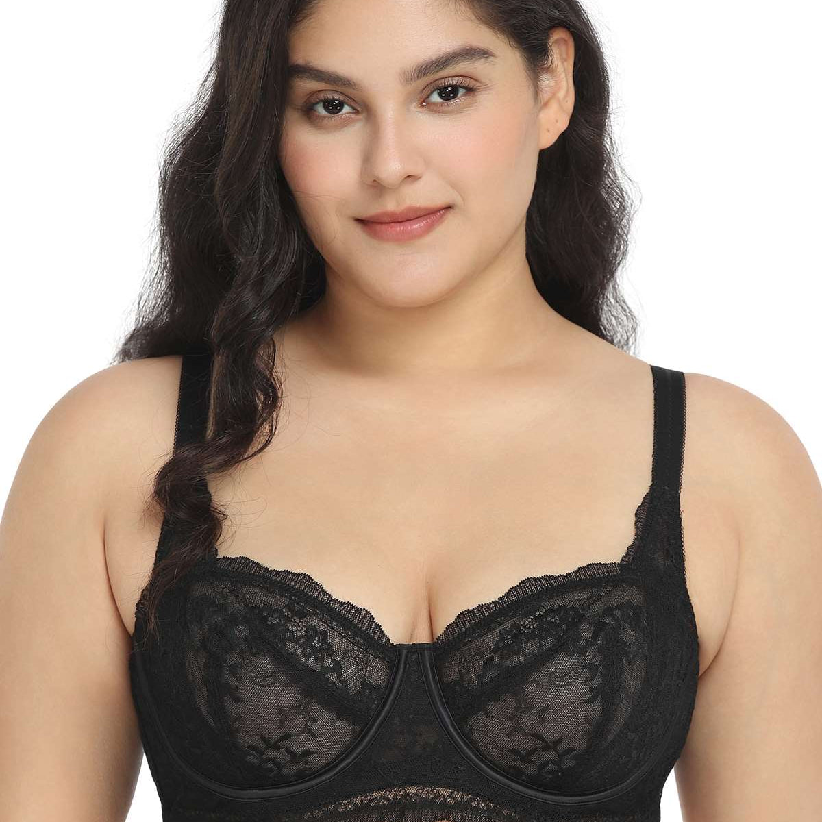 I Do Floral Lace Unlined Balconette Bra - HSIA
