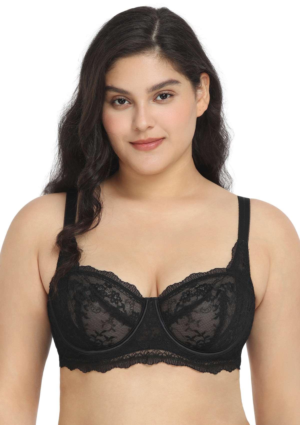 I Do Floral Lace Unlined Balconette Bra - HSIA