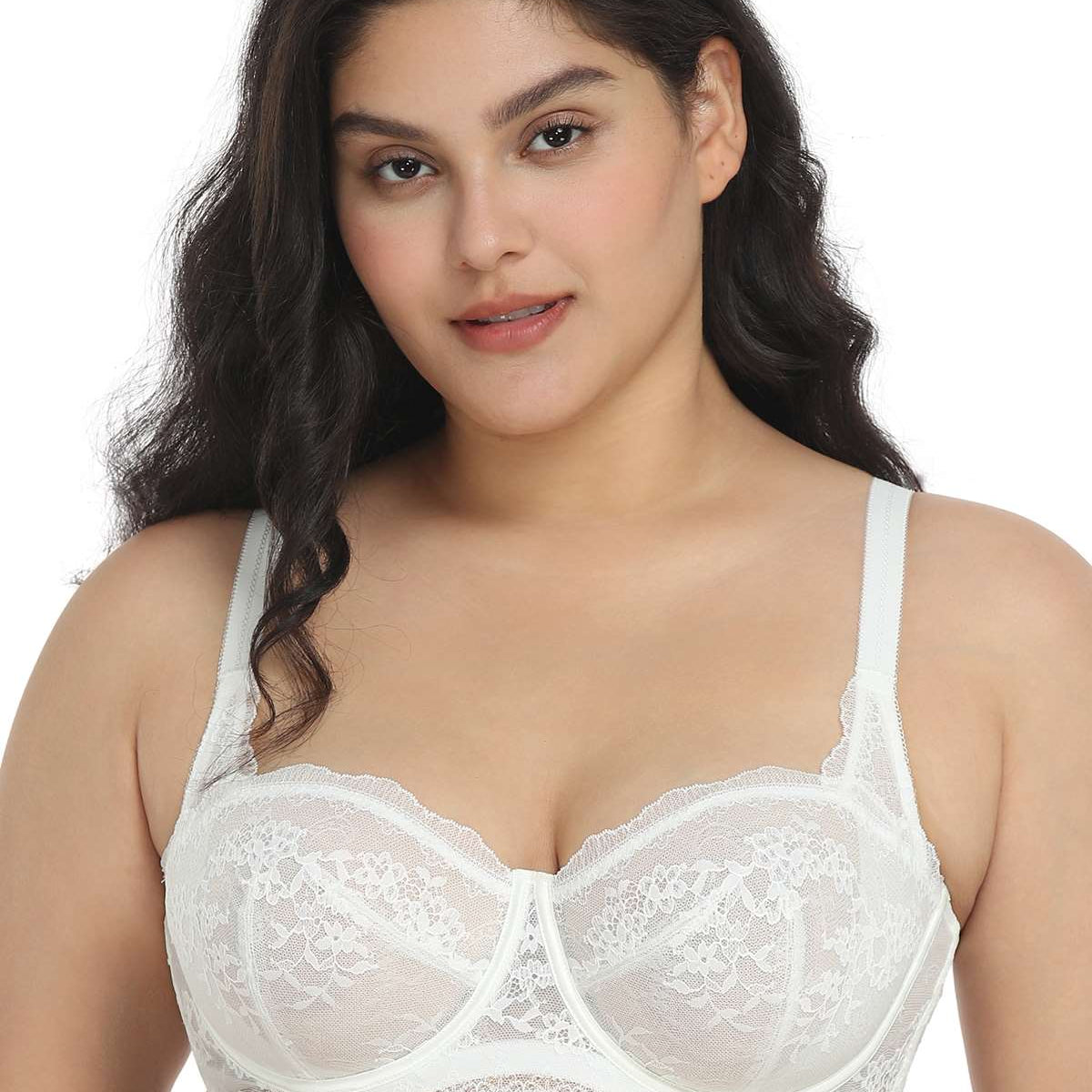 I Do Floral Lace Unlined Balconette Bra - HSIA