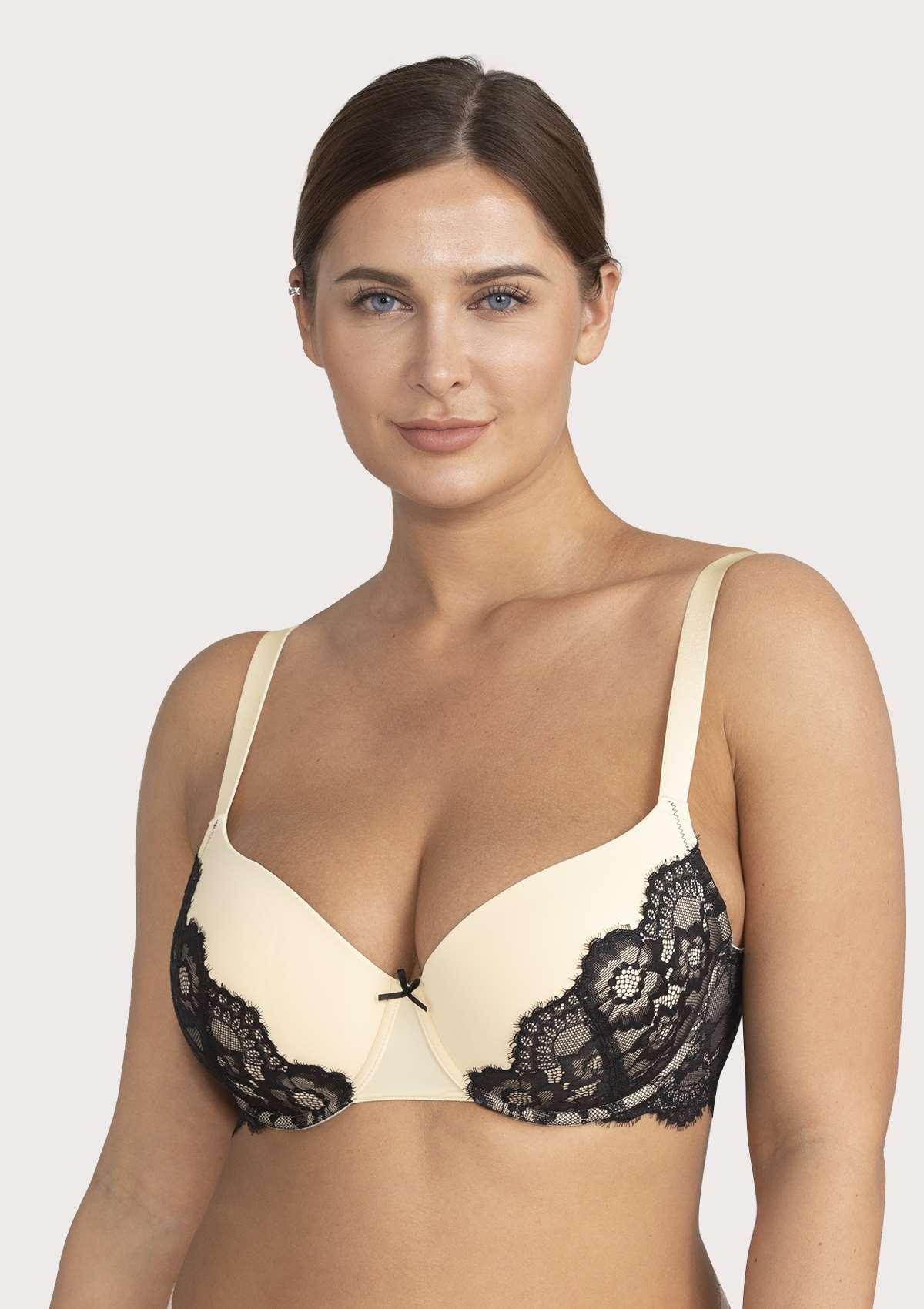 Lovelush Flower Trim Padded Underwire Bra - HSIA